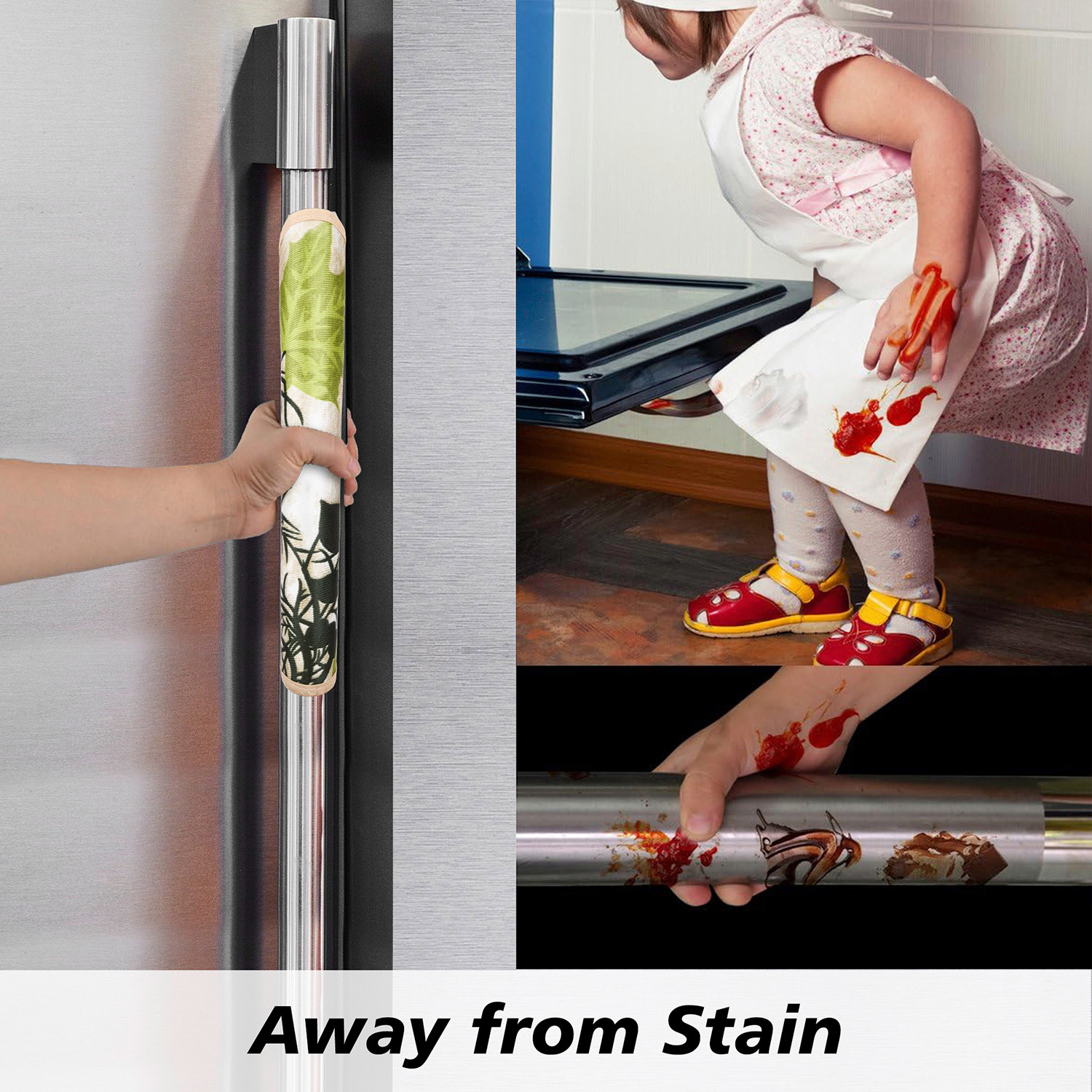 Kuber Industries Fridge Handle Cover  Refrigerator Handle Cover  Fridge Door Handle Protector  Fridge Door Handle Cover  Tree Kniting Fridge Handle Cover  2 Piece Set  Green