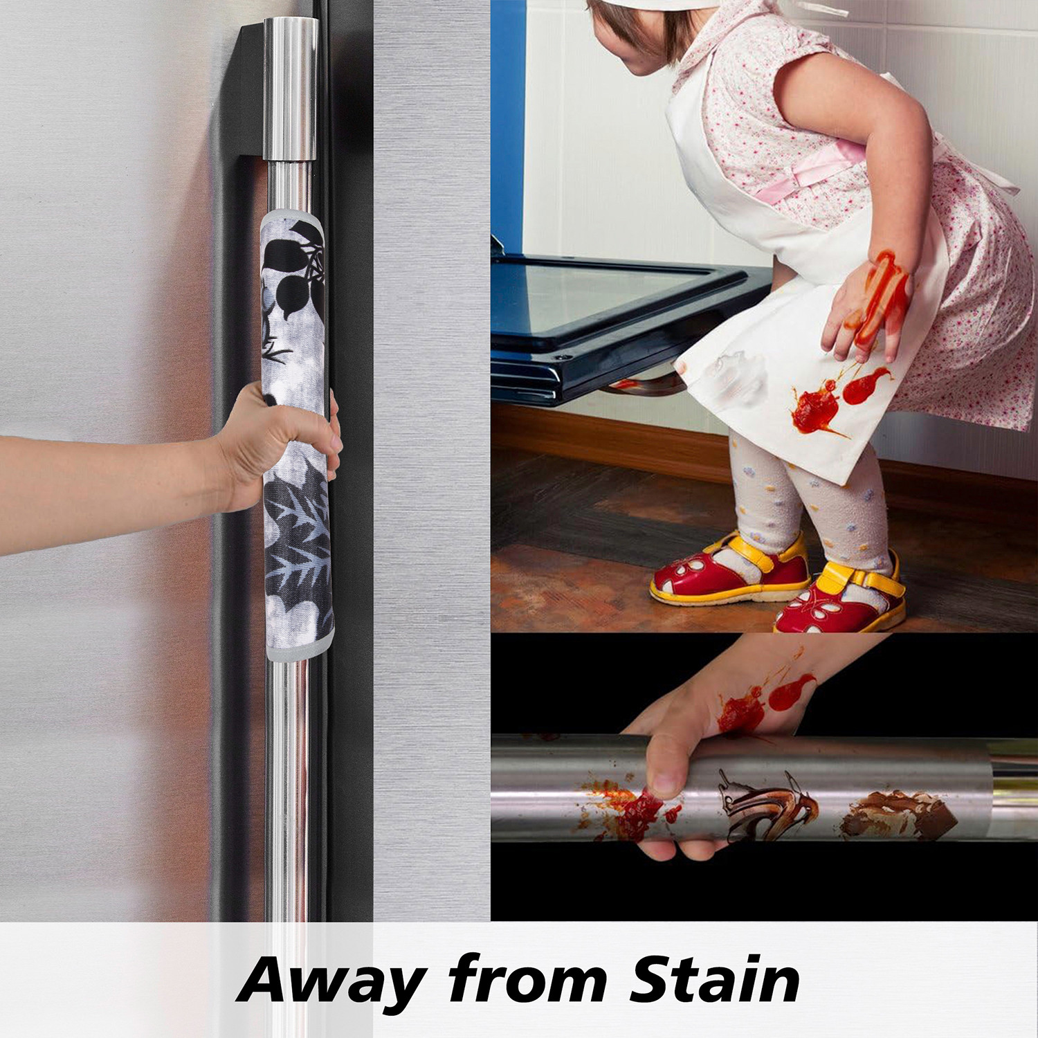 Kuber Industries Fridge Handle Cover  Refrigerator Handle Cover  Fridge Door Handle Protector  Fridge Door Handle Cover  Tree Kniting Fridge Handle Cover  2 Piece Set  Gray