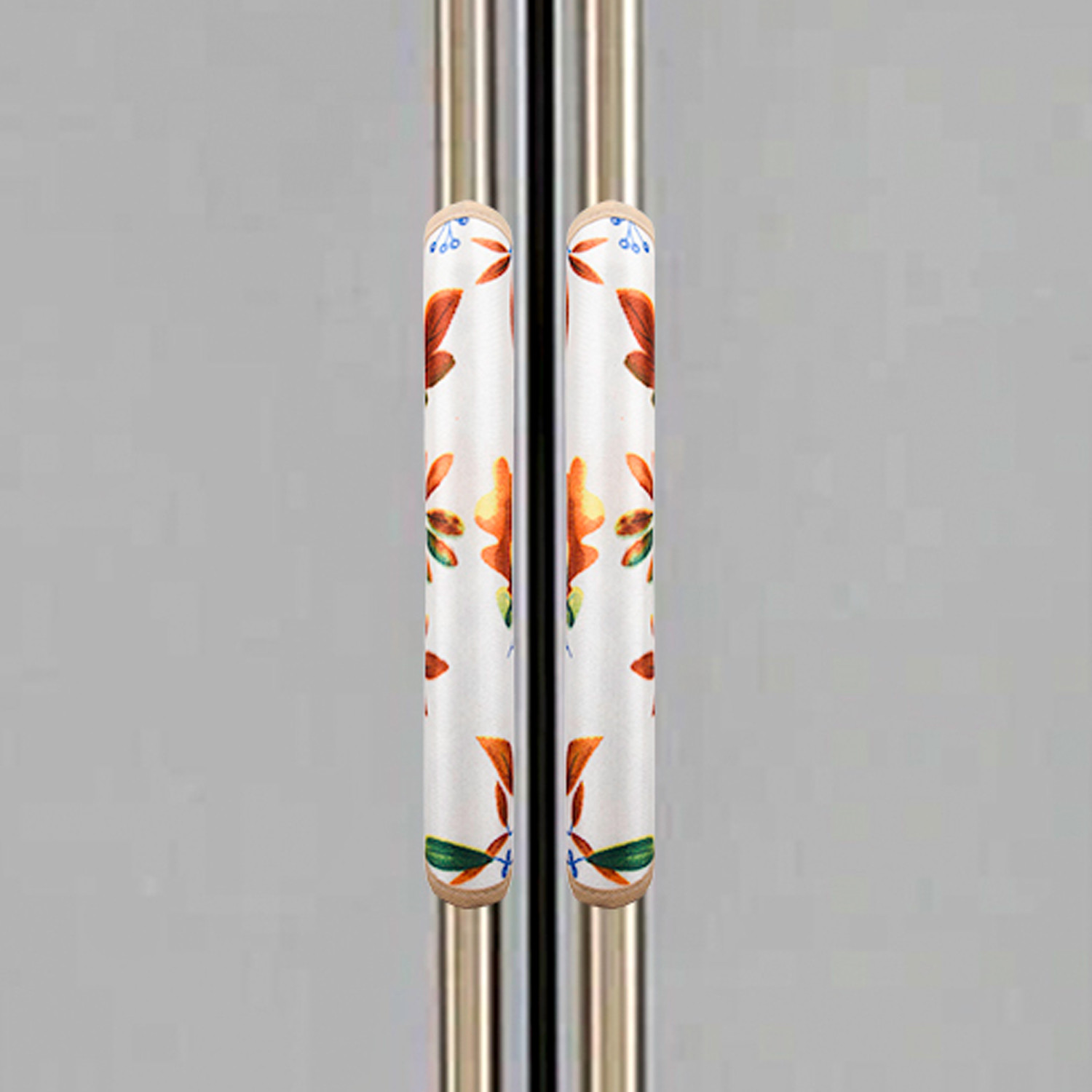 Kuber Industries Fridge Handle Cover  Refrigerator Handle Cover  Fridge Door Handle Protector  Fridge Door Handle Cover  Leaf Kniting Fridge Handle Cover  2 Piece Set  Cream