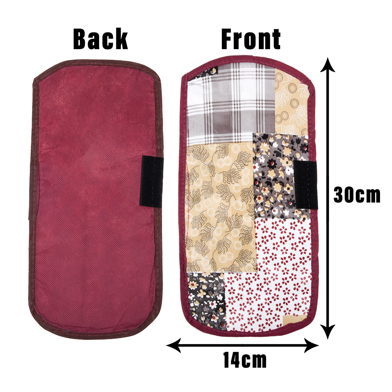 Kuber Industries Fridge Handle Cover | Refrigerator Handle Cover | Fridge Door Handle Protector | Fridge Door Handle Cover | Barik Flower Fridge Handle Cover | 2 Piece Set | Maroon