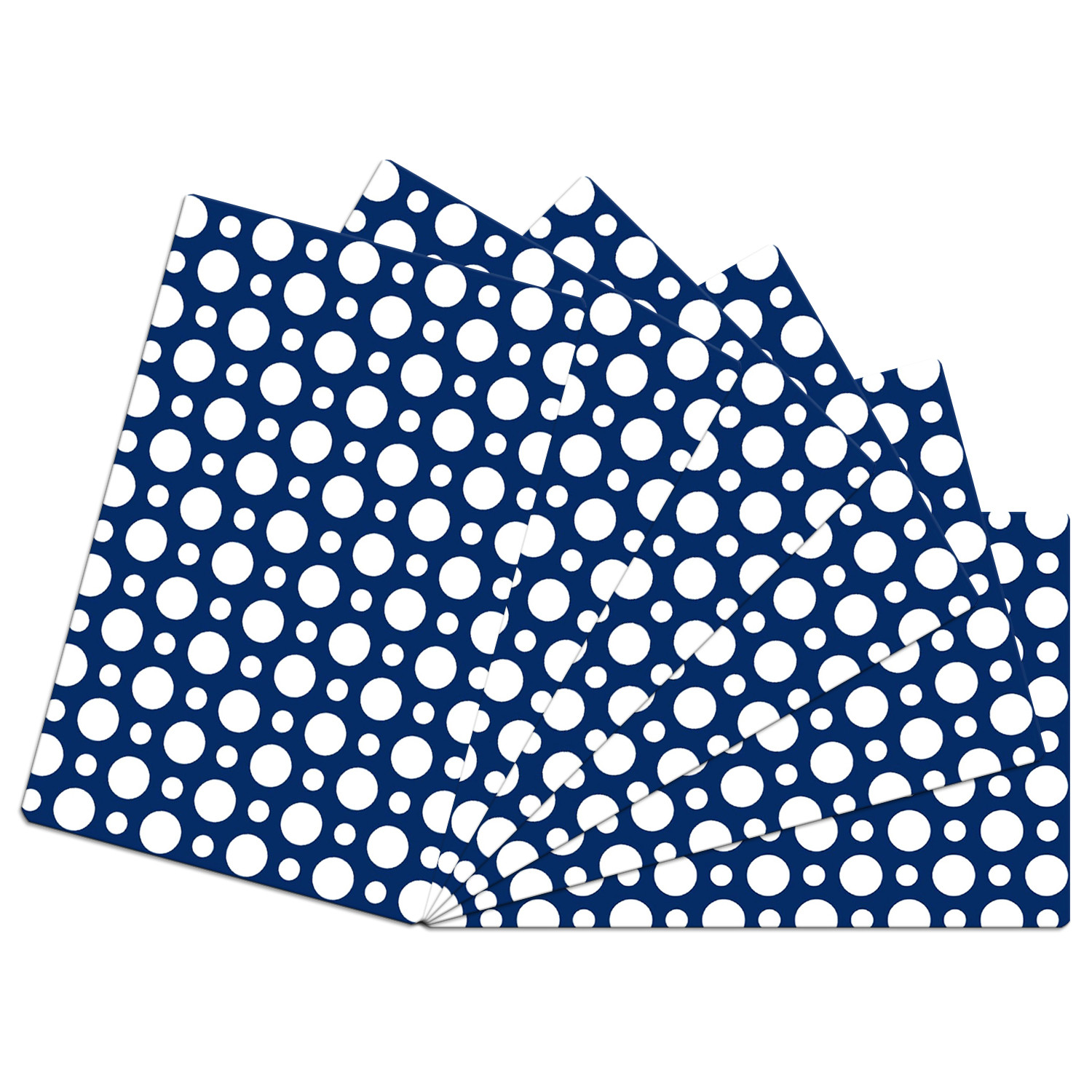 Kuber Industries Fridge Mats | PVC Blue & White Dot Print | Fridge Mat for Refrigerator | Fridge Placemats for Kitchen | Set of 6 | Multicolor
