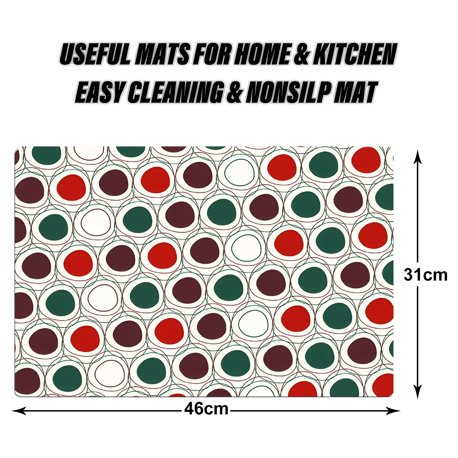 Kuber Industries Fridge Mats | PVC Multi Dot Print | Fridge Mat for Refrigerator | Fridge Placemats for Kitchen | Set of 6 | Multicolor