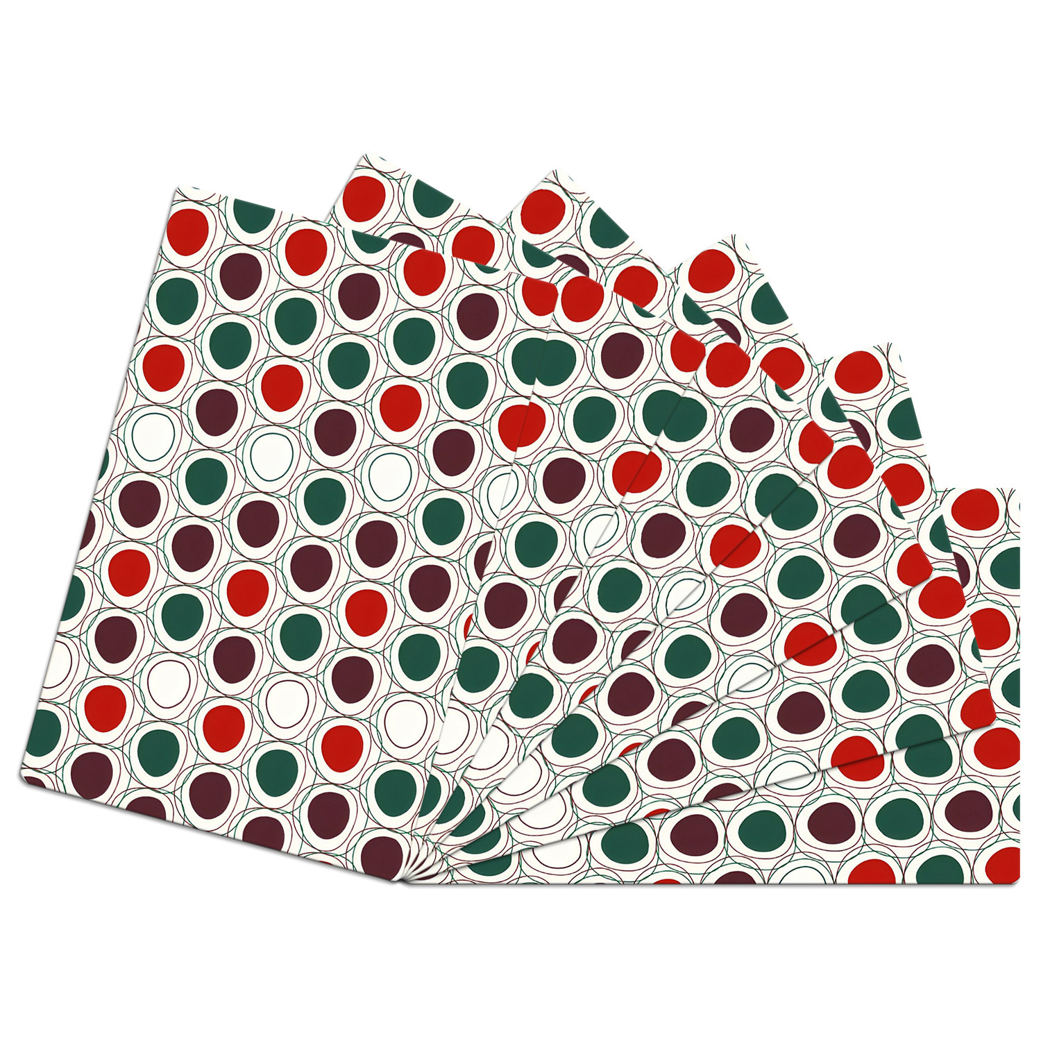 Kuber Industries Fridge Mats | PVC Multi Dot Print | Fridge Mat for Refrigerator | Fridge Placemats for Kitchen | Set of 6 | Multicolor