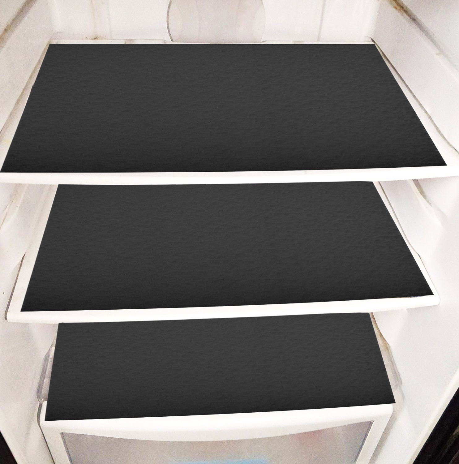 Kuber Industries Fridge Mats|PVC Floral Embossed Refrigerator Drawer Mat|Waterproof & Stain Resistant Fridge Mat Perfect for Home & Kitchen|Set of 6 (Gray)
