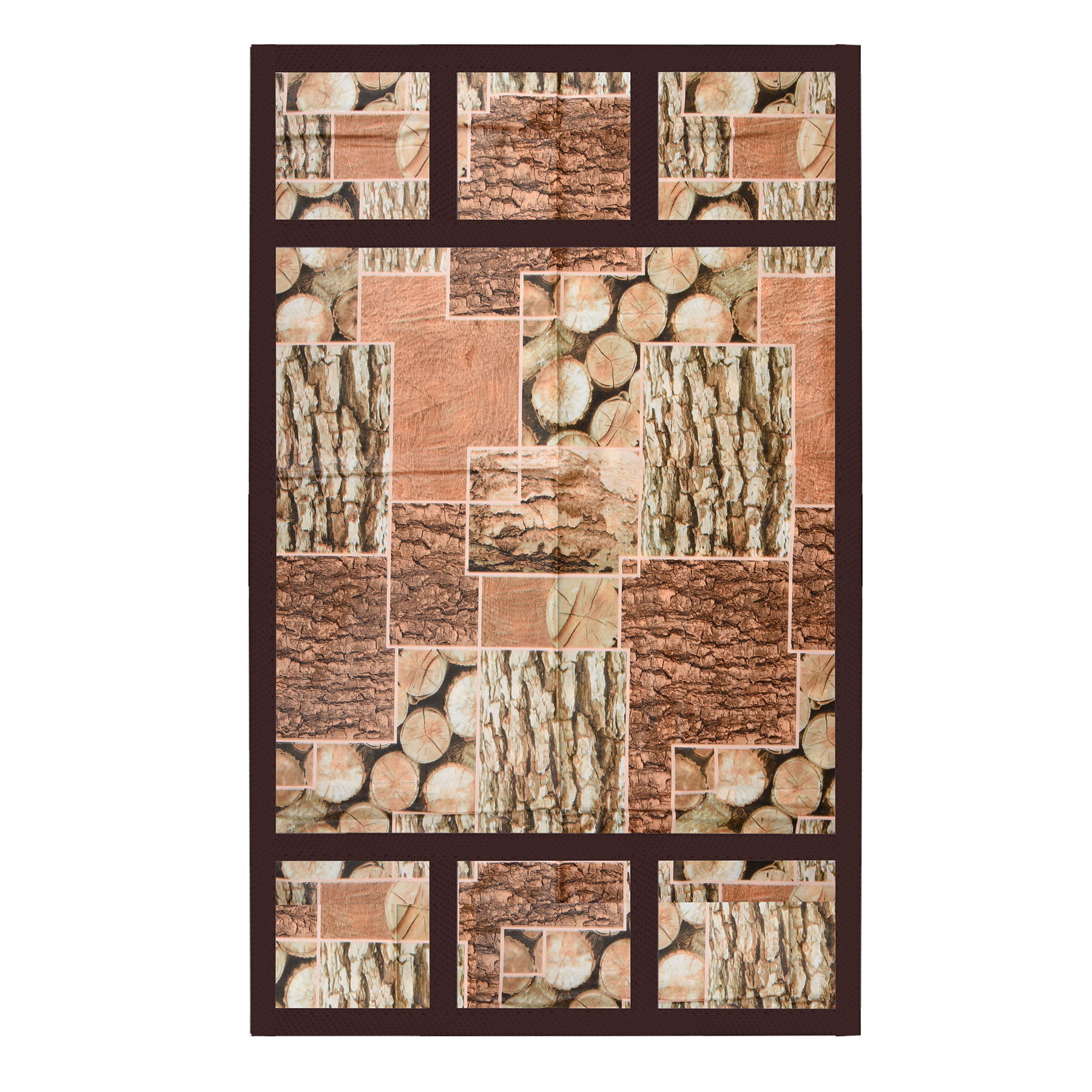 Kuber Industries Fridge Top Cover  Fridge Top Cover with Pockets  Refrigerator Cover for Kitchen  Reversable Fridge Top Cover with 6 Utility Pockets  Stone Fridge Cover  Brown