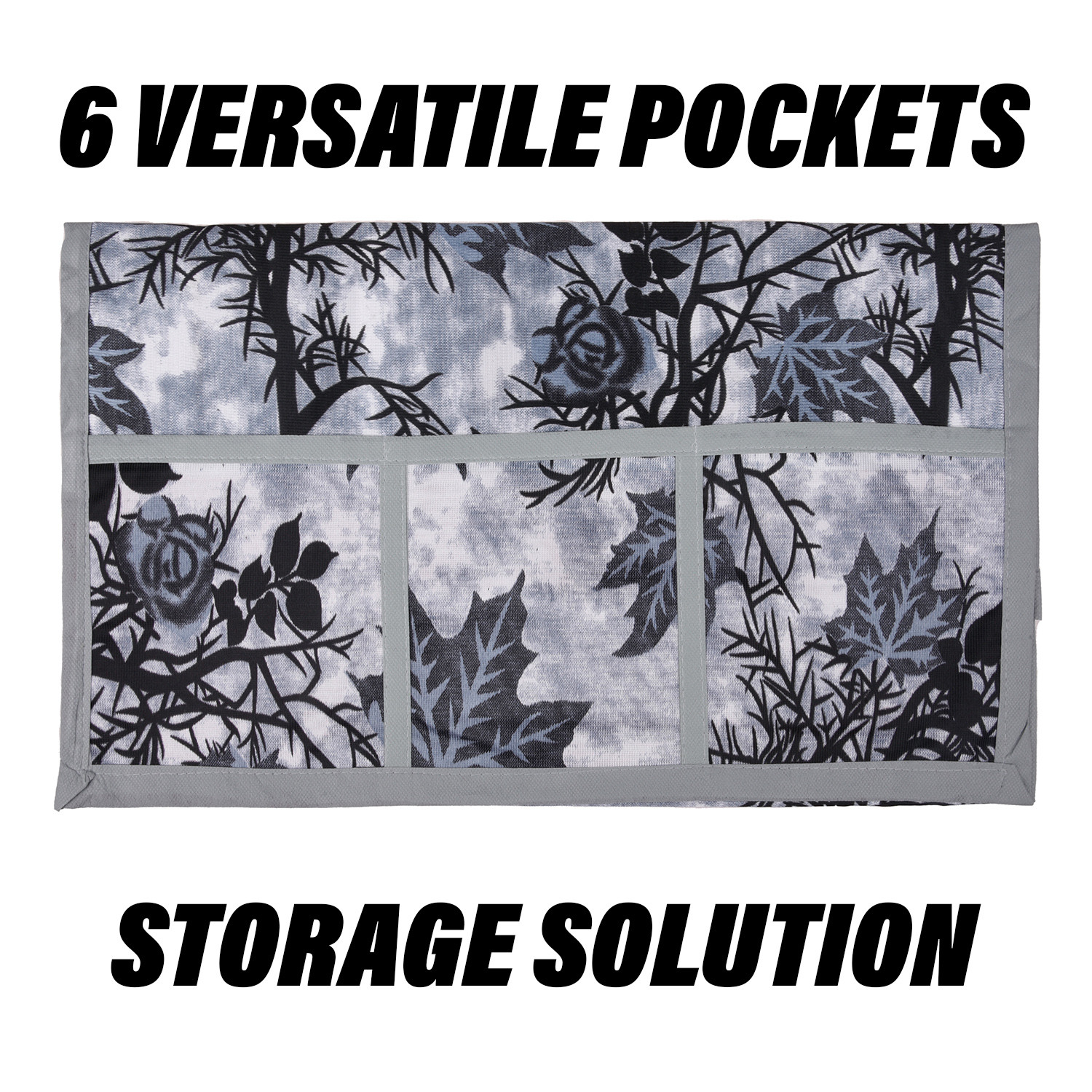 Kuber Industries Fridge Top Cover | Fridge Top Cover with Pockets | Refrigerator Top Cover for Kitchen | Fridge Top Cover with 6 Utility Pockets | Tree Kniting Fridge Cover | Gray