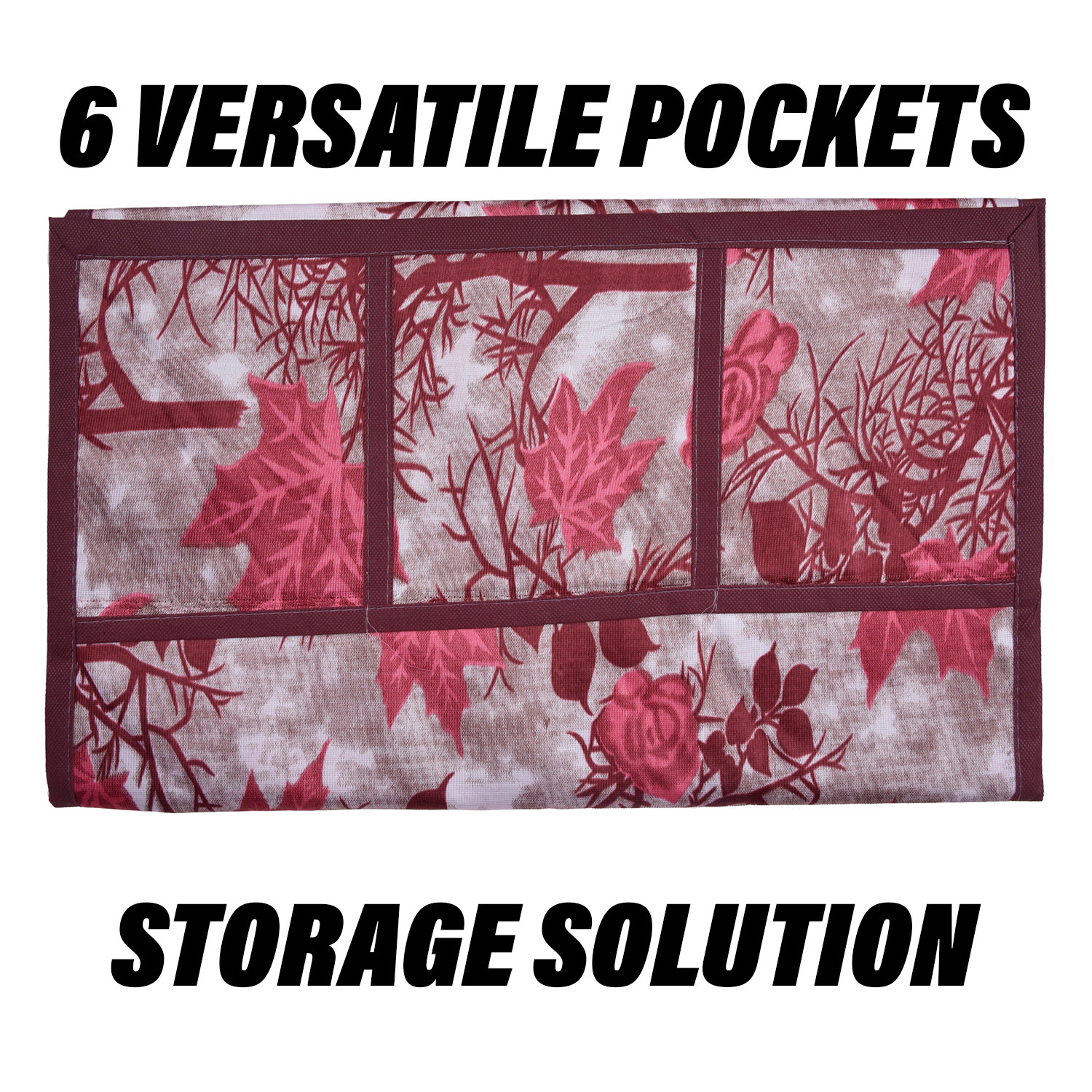 Kuber Industries Fridge Top Cover | Fridge Top Cover with Pockets | Refrigerator Top Cover for Kitchen | Fridge Top Cover with 6 Utility Pockets | Tree Kniting Fridge Cover | Maroon