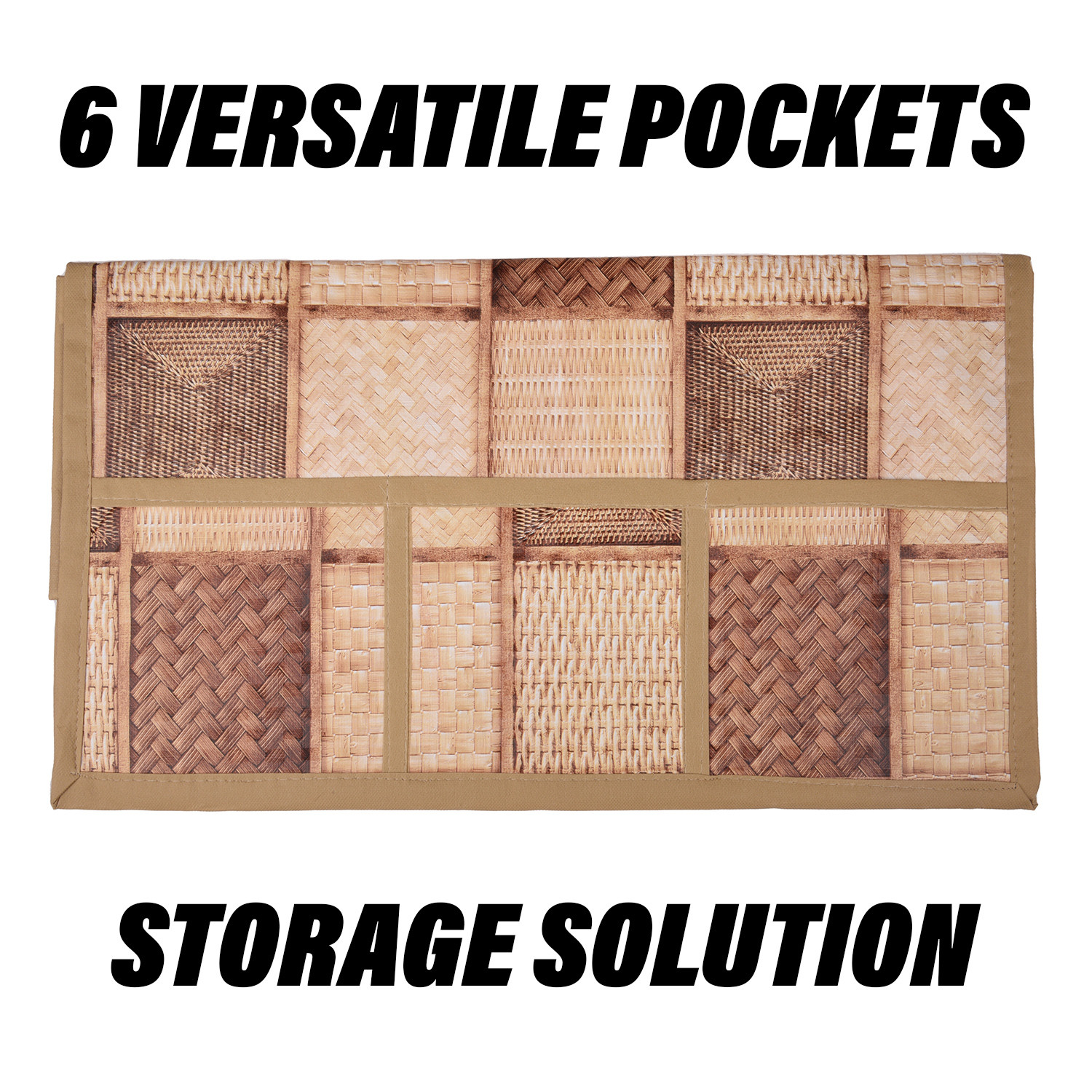 Kuber Industries Fridge Top Cover | Fridge Top Cover with Pockets | Refrigerator Top Cover for Kitchen | Fridge Top Cover with 6 Utility Pockets | Chatai Fridge Top Cover | Brown