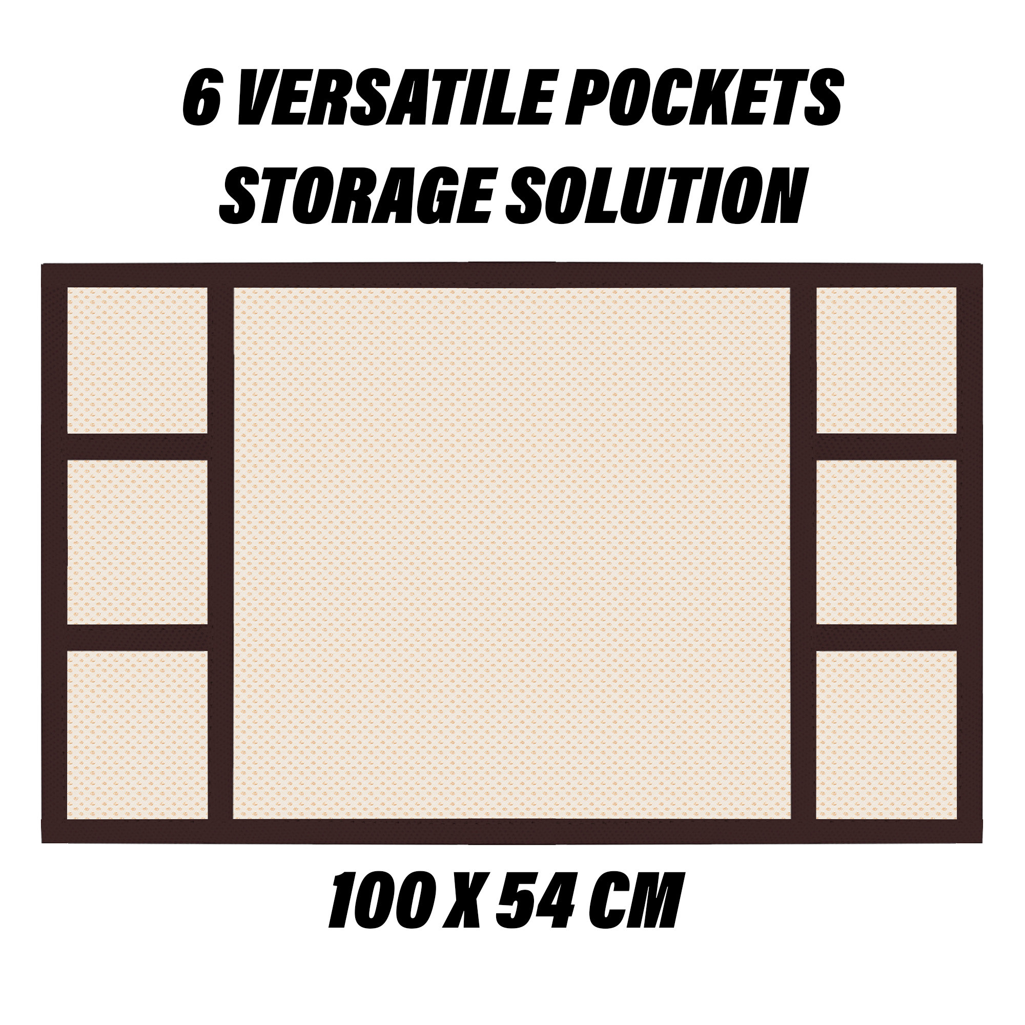 Kuber Industries Fridge Top Cover | Fridge Top Cover with Pockets | Refrigerator Top Cover for Kitchen | Fridge Top Cover with 6 Utility Pockets | Dot Fridge Cover | Golden