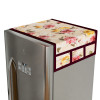 Fridge Top Cover | PVC Fridge Top Cover | Flower Fridge Top Cover | Refrigerator Cover with 6 Side Pockets | Refrigerator Top Protector | Appliance Cover | Beige