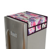 Fridge Top Cover | Quilted Fabric Refrigerator Top Cover | Refrigerator Top Cover for Kitchen | Multi-Utility 6 Pockets | Refrigerator Dust Proof Cover | Pink Flower | Cream