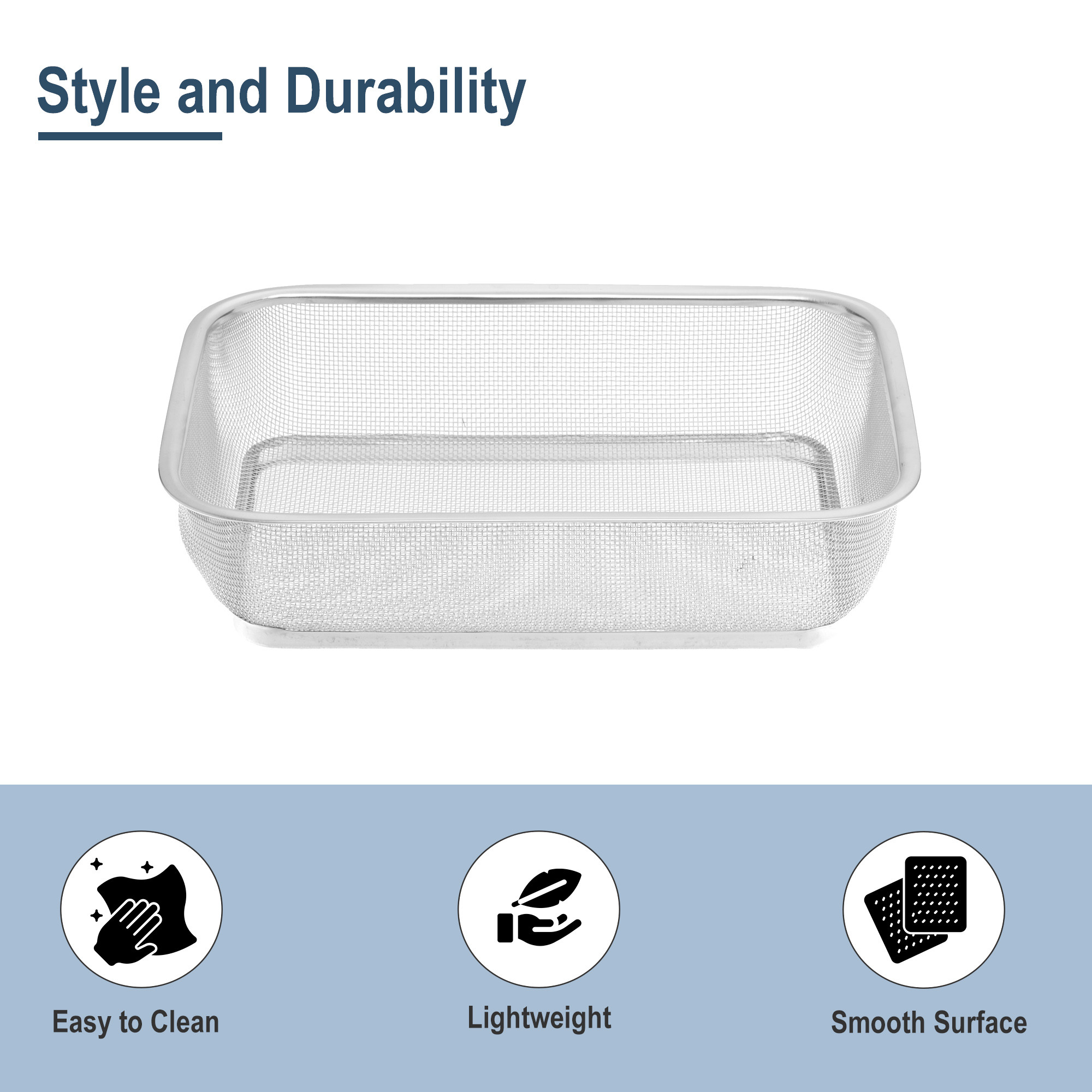 Kuber Industries Fruit Basket  Storage Organizer  Stainless Steel Tokri for Kitchen Bathroom Shelves Countertops  Dining Table