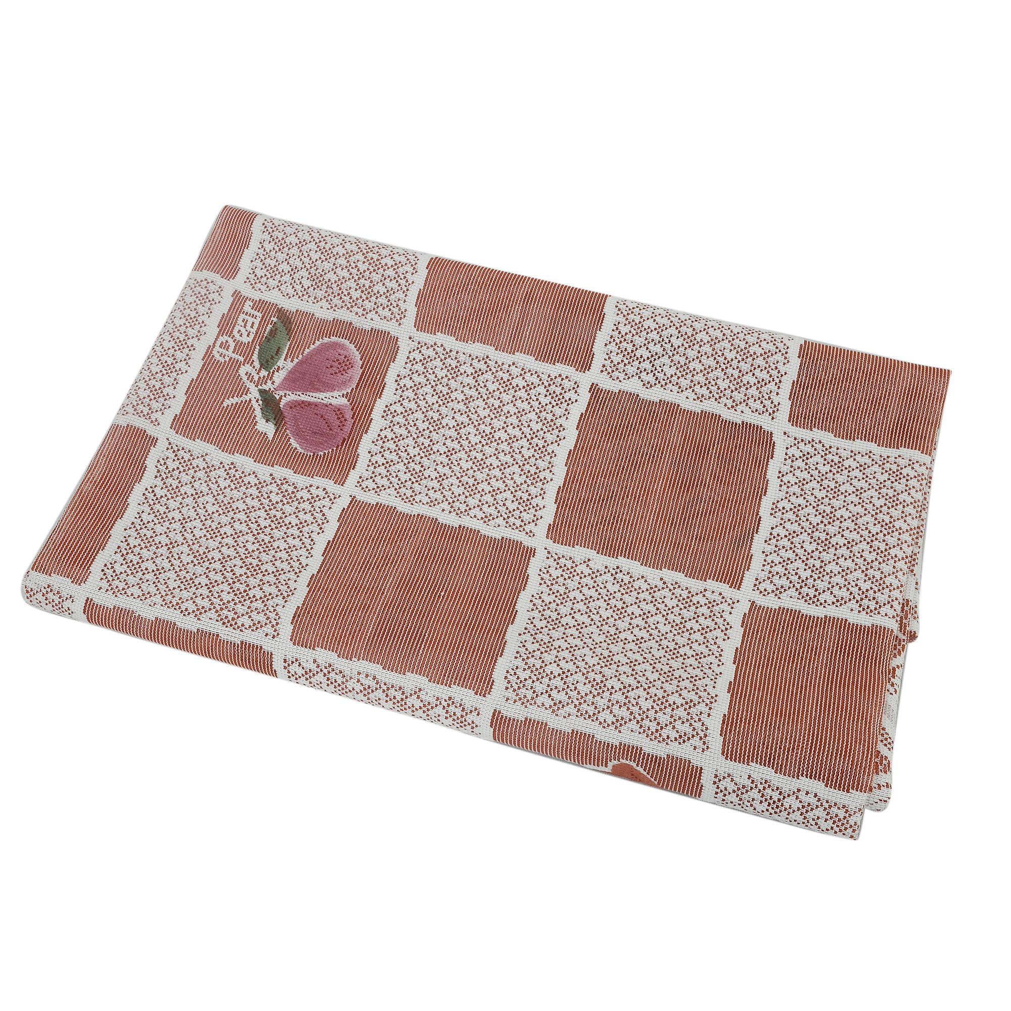 Kuber Industries Fruit Print Cotton 4 Seater Dining Table Cover,Maroon-KUBMRT11609