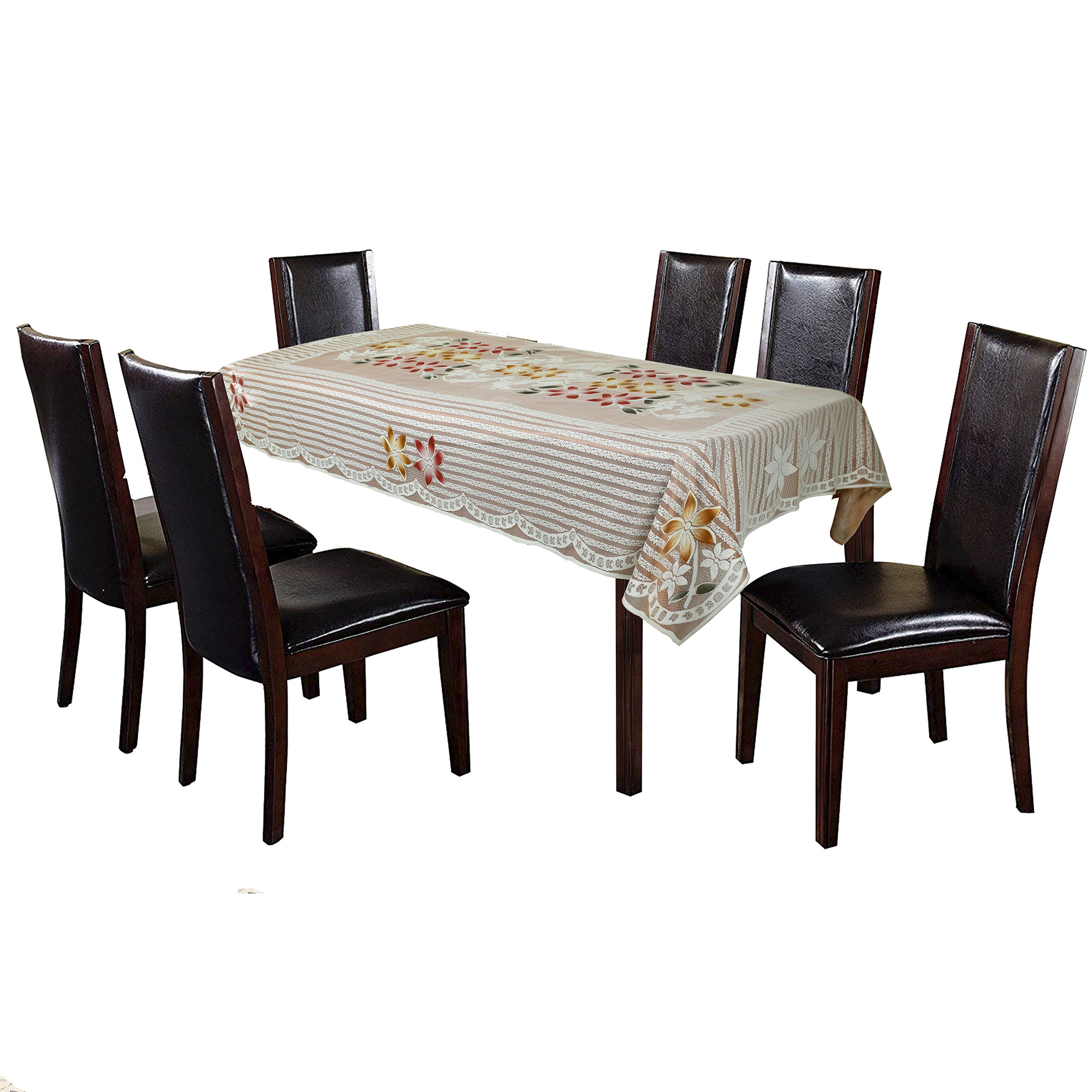 Kuber Industries Fruit Print Cotton 6 Seater Dining Table Cover 60