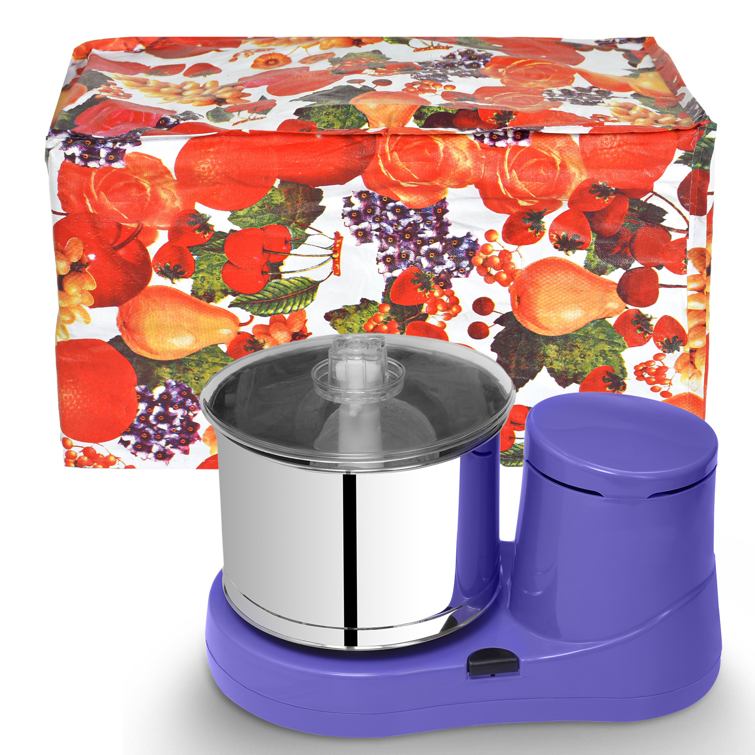 Kuber Industries Fruit Printed Water/Dust Proof PVC Mixer Grinder, Table Top Wet Grinder Cover (Multicolour)-HS43KUBMART25699