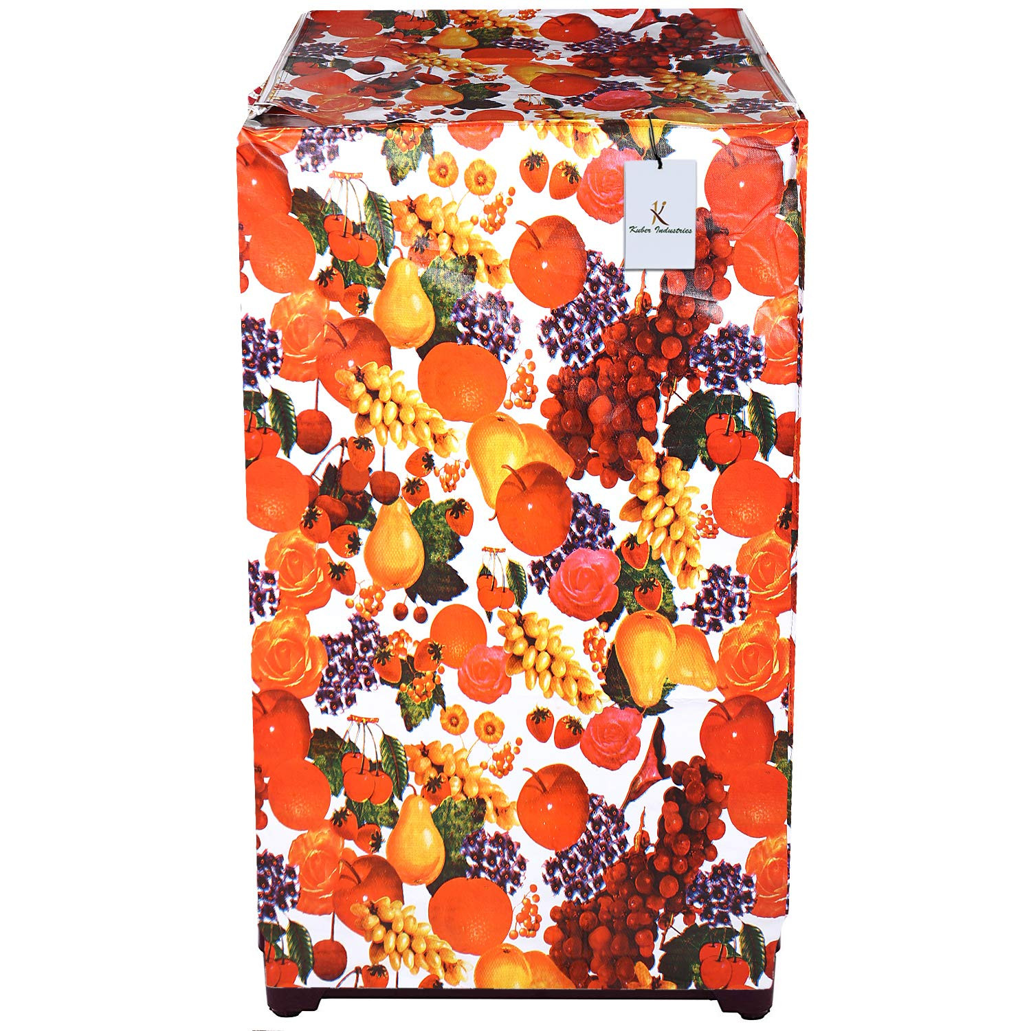 Kuber Industries Fruits Design PVC Top Load Fully Automatic Washing Machine Cover (Red & White) CTKTC33329