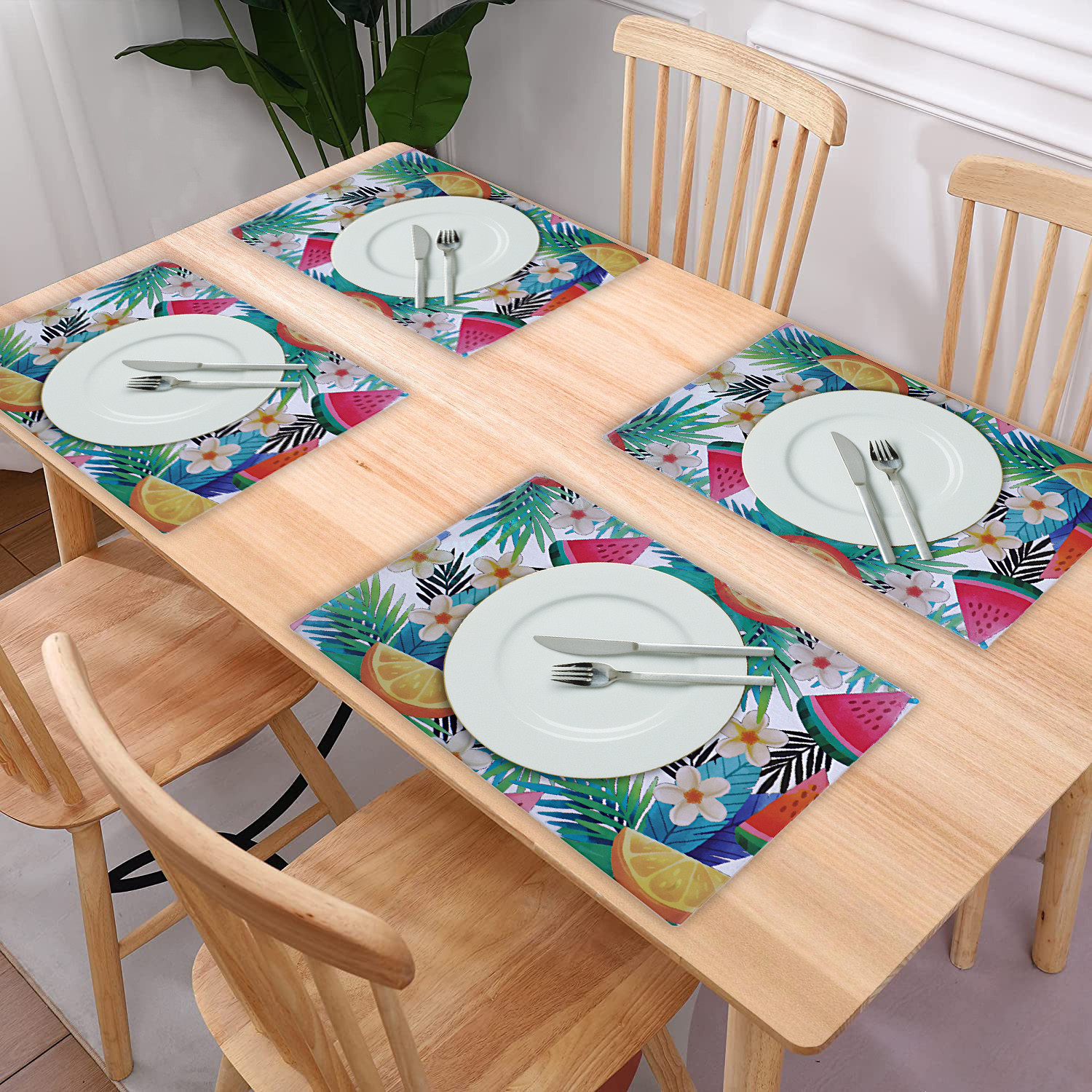 Kuber Industries Fruits Print PVC Waterproof & Washable Refrigerator|Fridge Placemats For Home & Kitchen Set of 6 (Transparent)