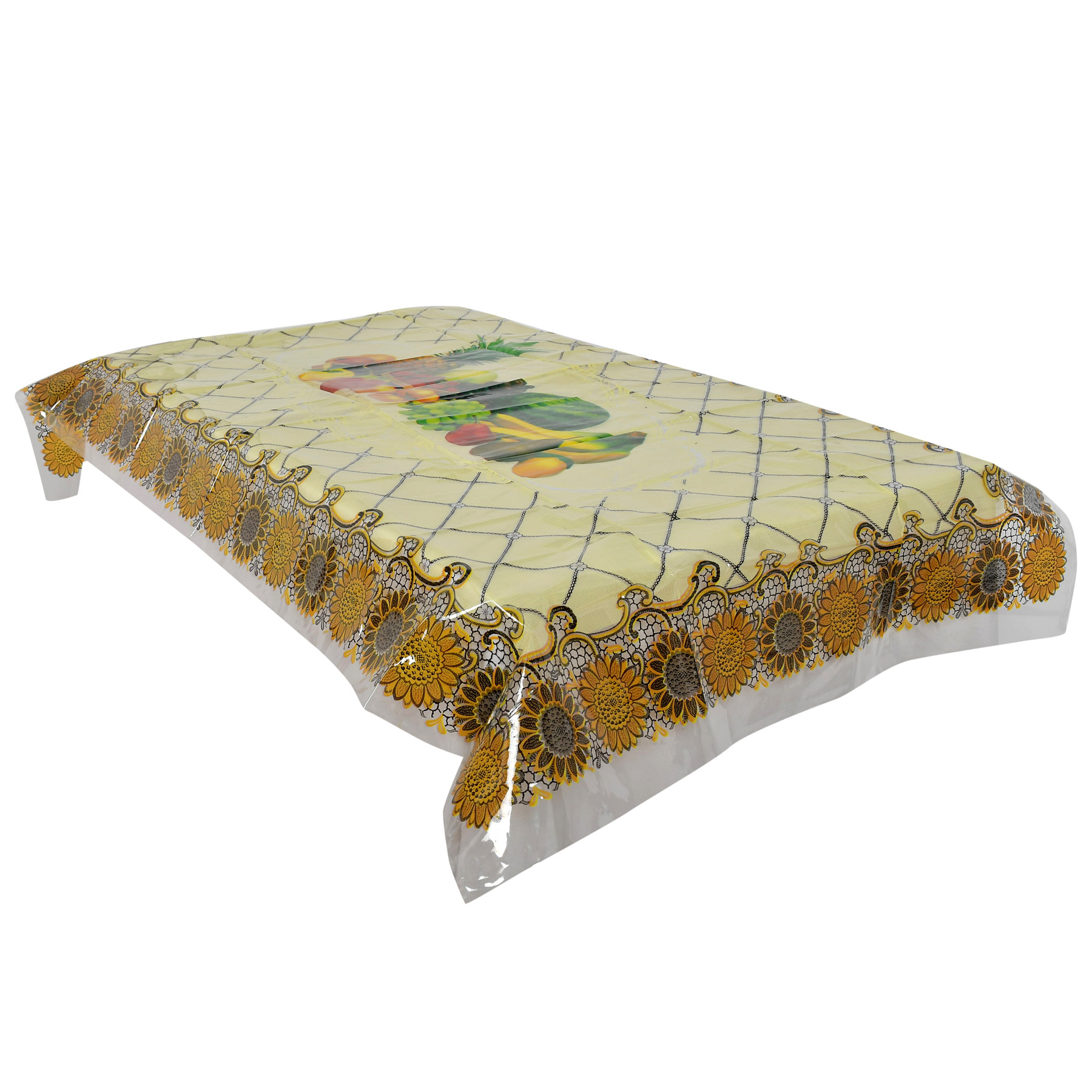 Kuber Industries Fruits Printed PVC 4 Seater Center Table Cover 40