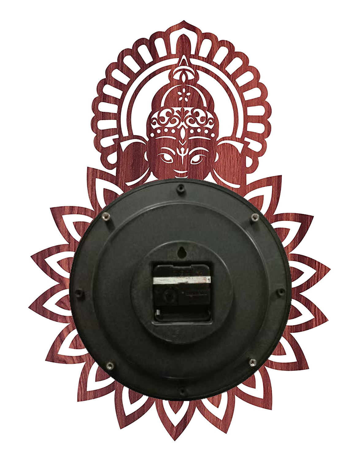 Kuber Industries Ganesh G Design Wooden Wall Clock (Light Brown)-HS40KUBMART23947