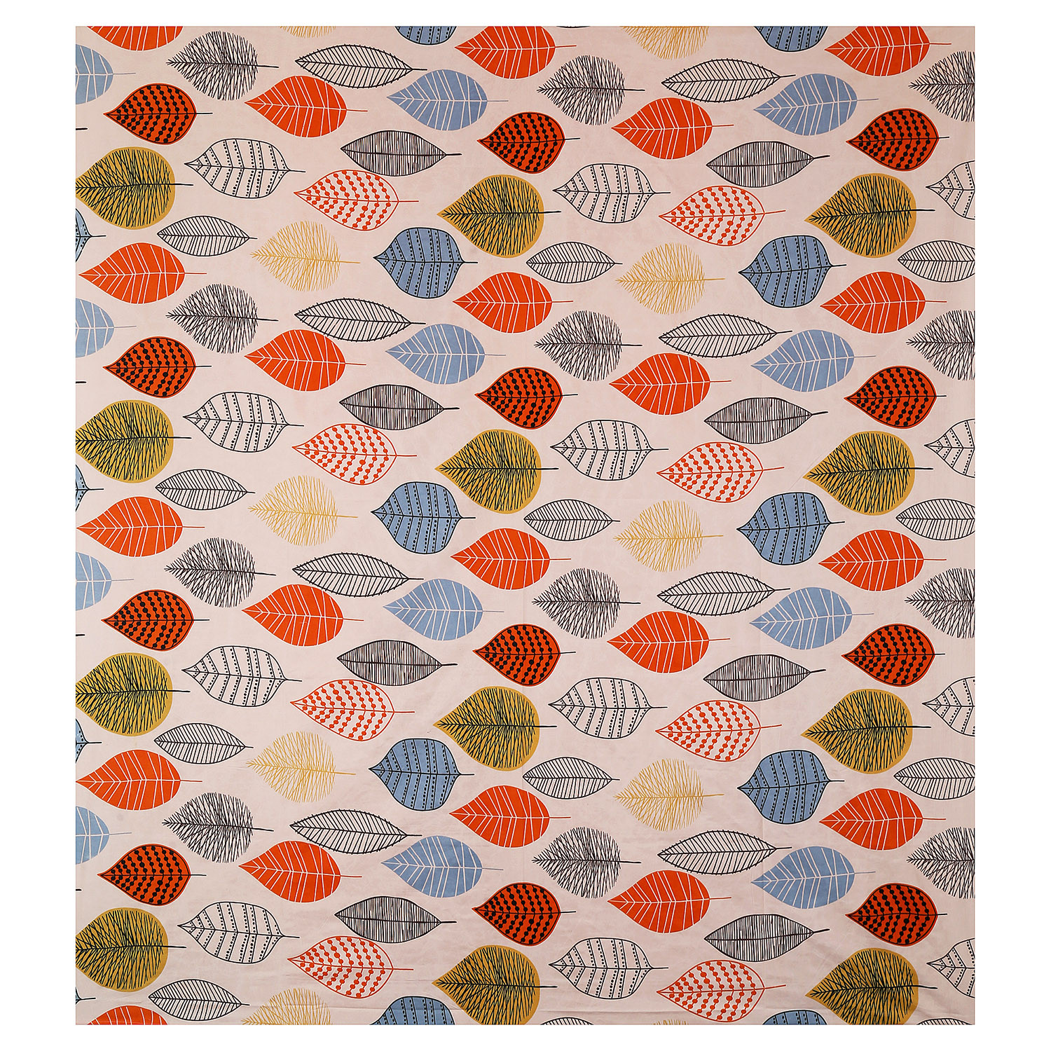 Kuber Industries Glace Cotton Lightweight Leaf Print Double Bedsheet With 2 Pillow Covers,90x100,(Peach)