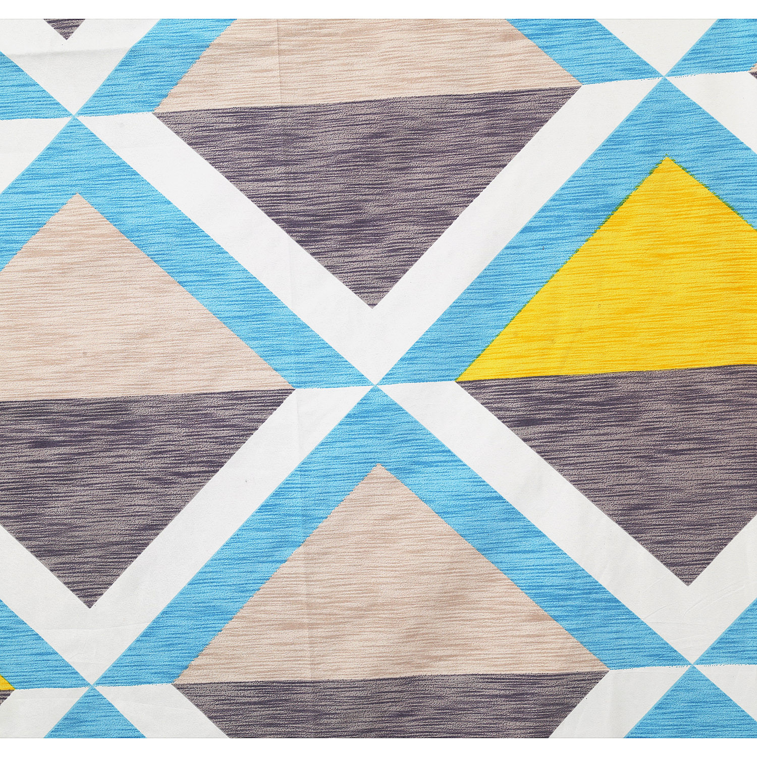 Kuber Industries Glace Cotton Triangle Design Double Bedsheet With 2 Pillow Covers,90x100,(Multicolor)
