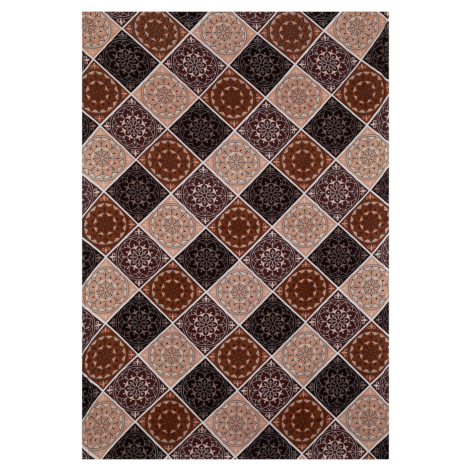 Kuber Industries Glance Cotton Rangoli Pattern Single Bedsheet With 1 Pillow Cover,90x60, (Brown)