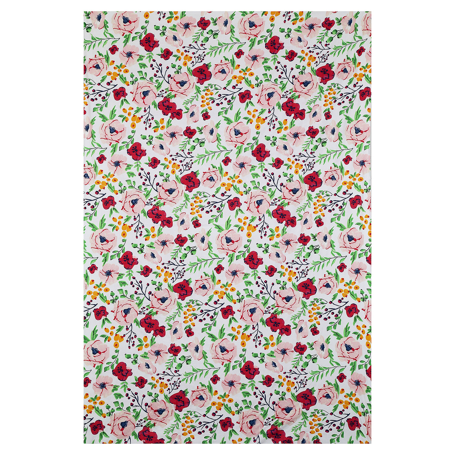Kuber Industries Glance Cotton Red & White Flower Print Single Bedsheet With 1 Pillow Cover,90x60 ,(Multicolor)