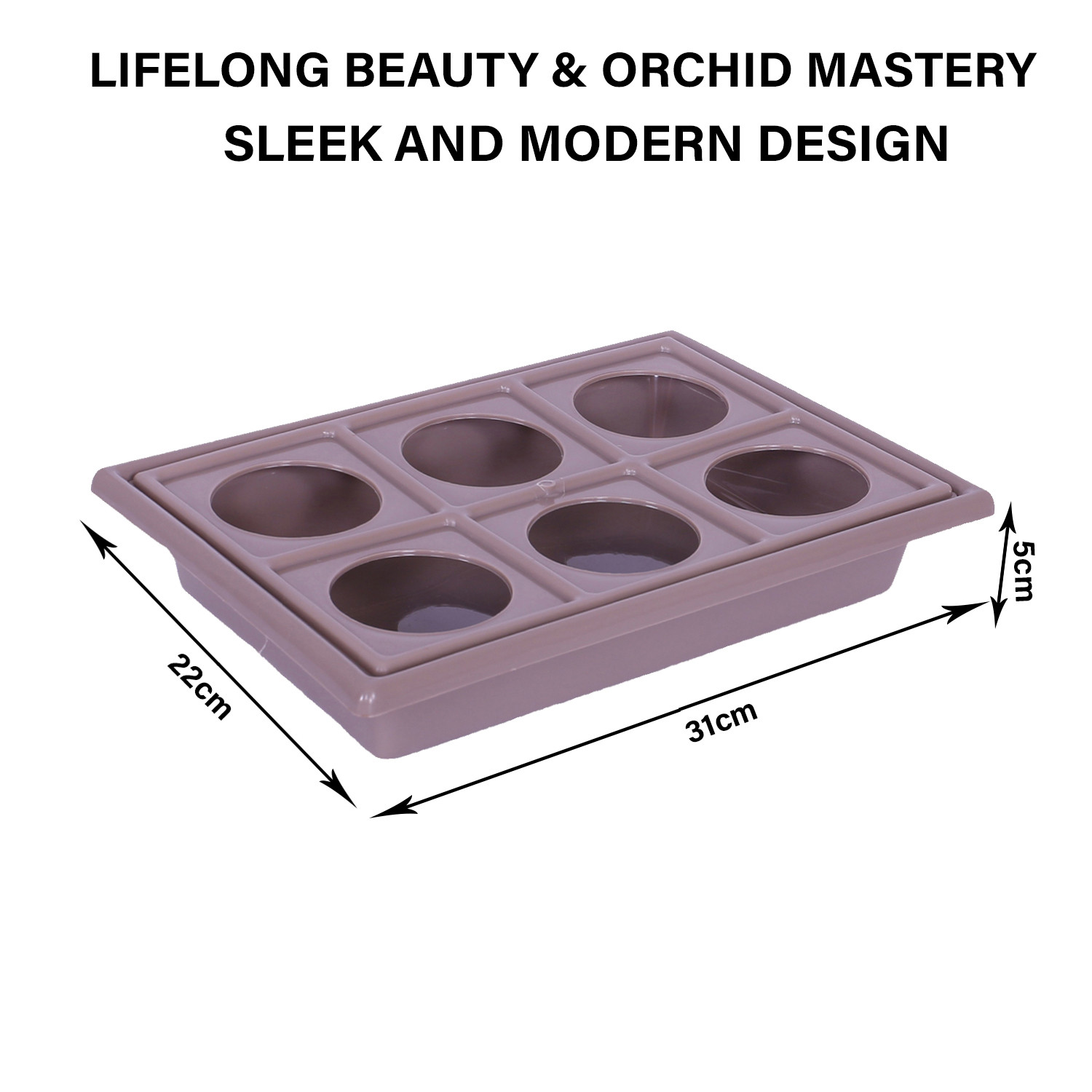 Kuber Industries Glass Tray | Plastic Glass Holder | Tray with Cutout Handles | Glass Serving Tray | Glass Holder Tray for Seving | Kitchen Serving Tray | Brown