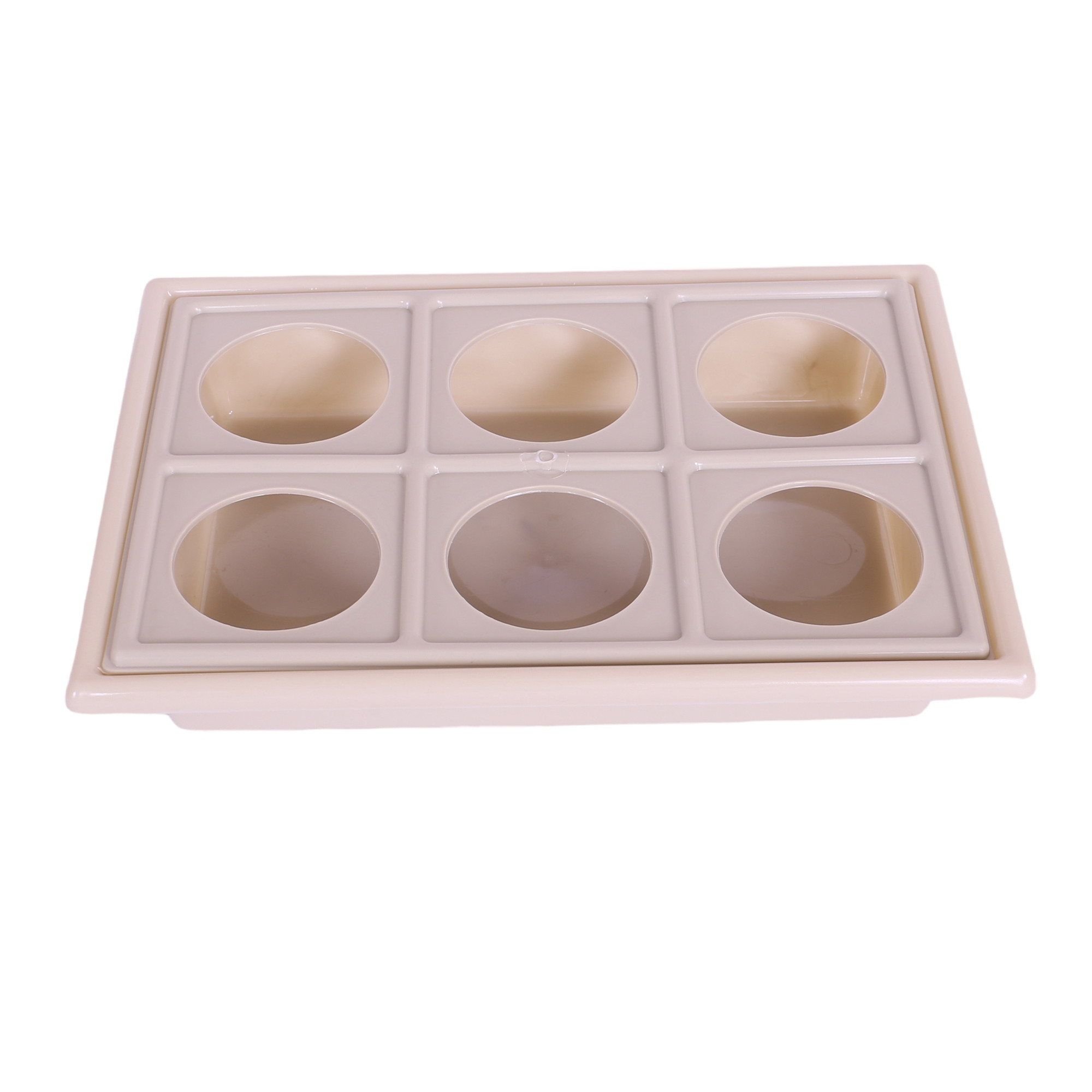 Kuber Industries Glass Tray | Plastic Glass Holder | Tray with Cutout Handles | Glass Serving Tray | Glass Holder Tray for Seving | Kitchen Serving Tray | Pack of 2 | Multi