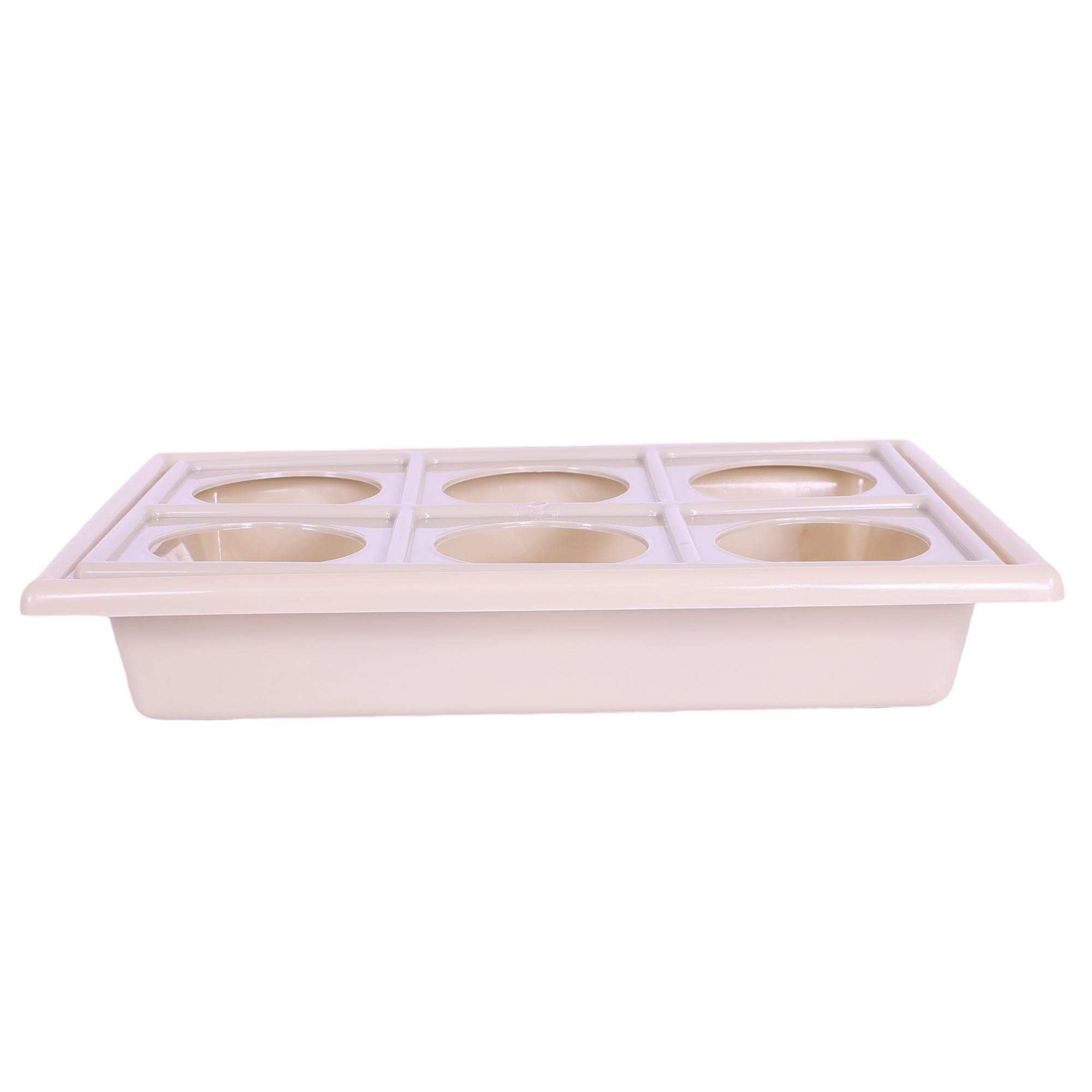 Kuber Industries Glass Tray | Plastic Glass Holder | Tray with Cutout Handles | Glass Serving Tray | Glass Holder Tray for Seving | Kitchen Serving Tray | Pack of 2 | Multi