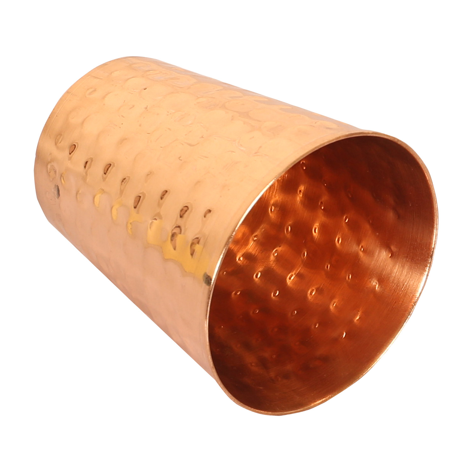 Kuber Industries Glasses | Copper Drinking Water Glass | Serving Water Glasses | Hammered Copper Glass Tumbler for Kitchen & Health Benefits| Copper