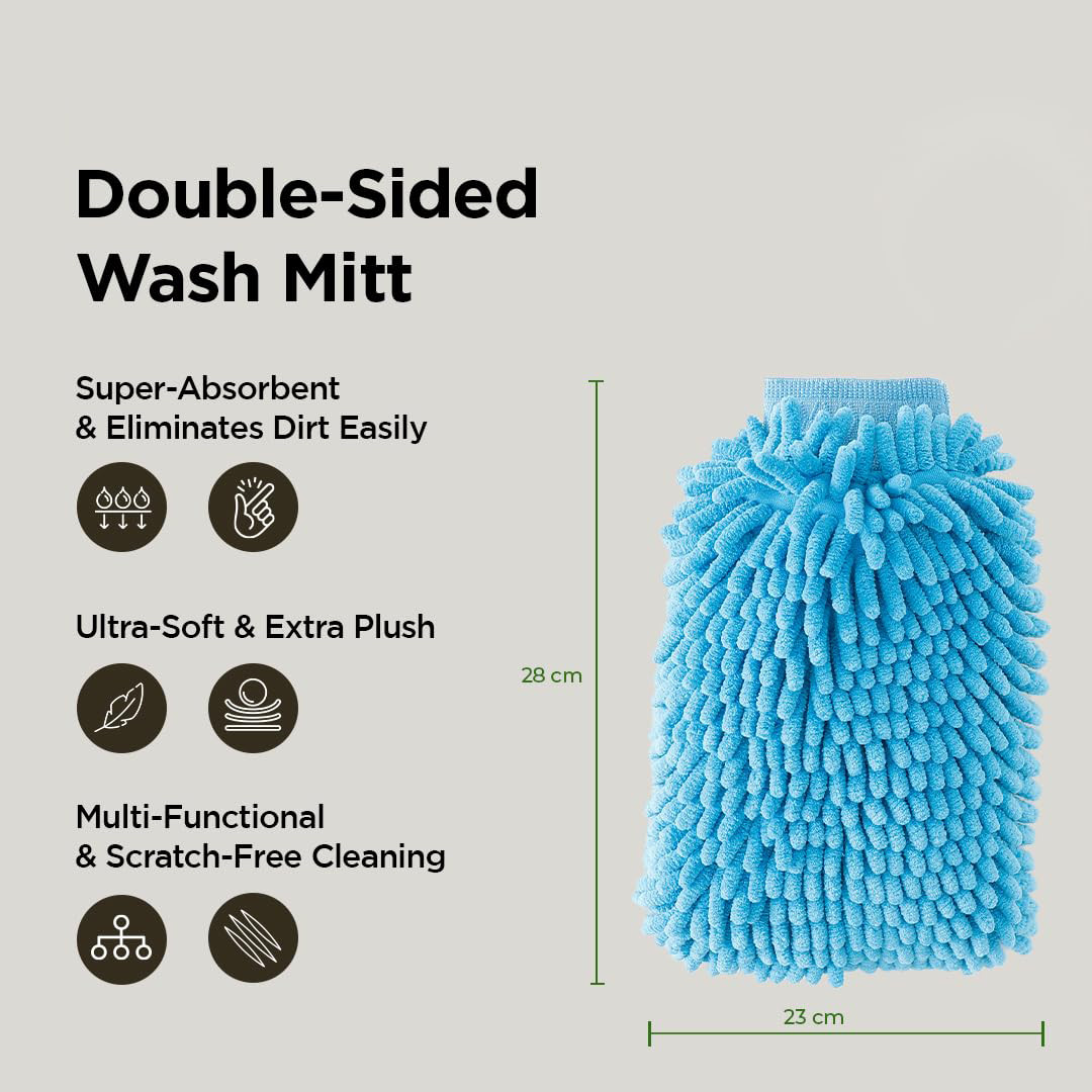 Kuber Industries Gloves | Cleaning Gloves | Kitchen Chenille Mitts | 1000 GSM Hand Duster | Hand Gloves For Car | Duster for Glass | SHXNEFSST1 | SHXNEFSST2 | Pack of 2| Blue & Gray