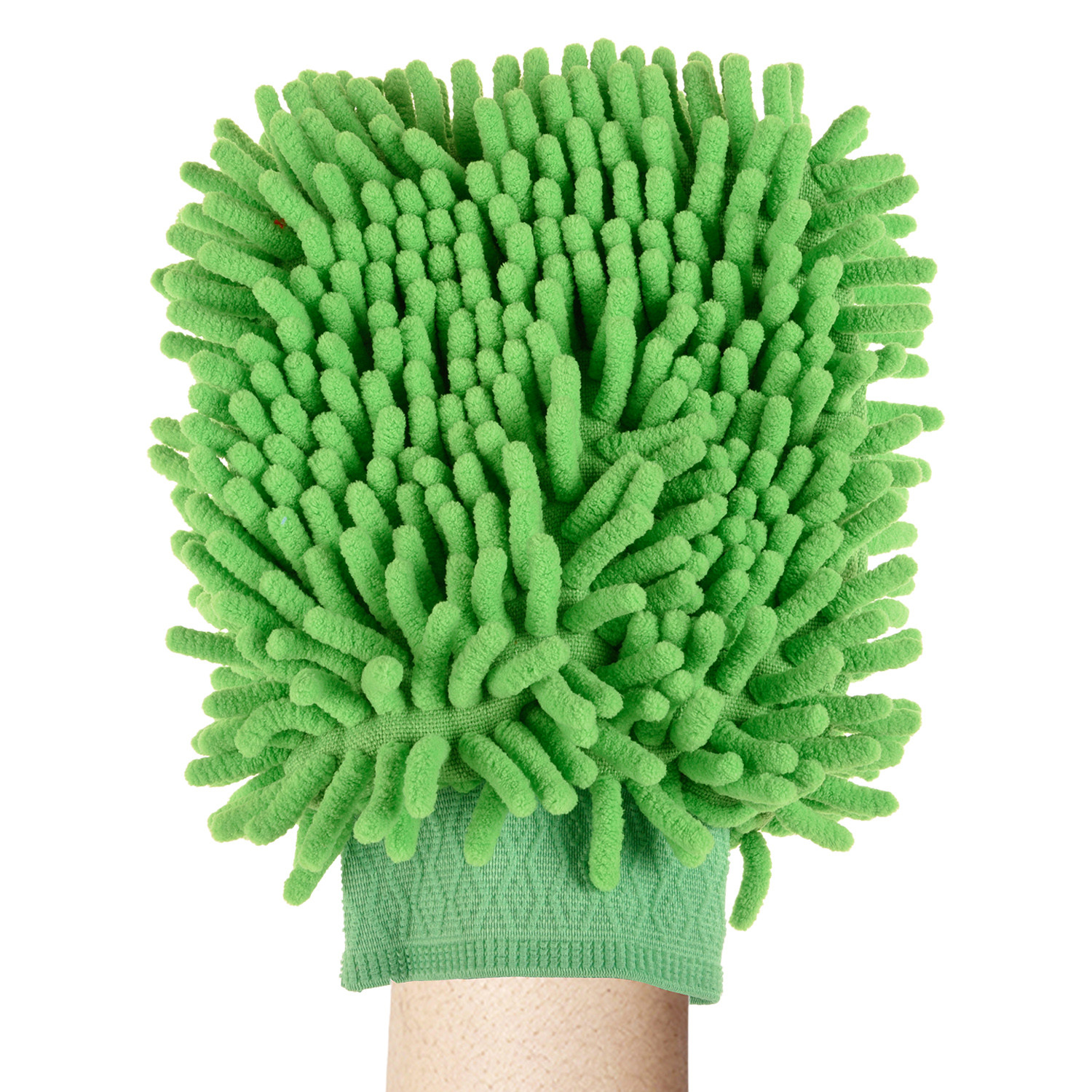 Kuber Industries Gloves  Microfiber Cleaning Gloves  Chenille Mitts for Kitchen  50 GSM Hand Duster for Kitchen  Hand Gloves For Car  Duster for Glass  Green