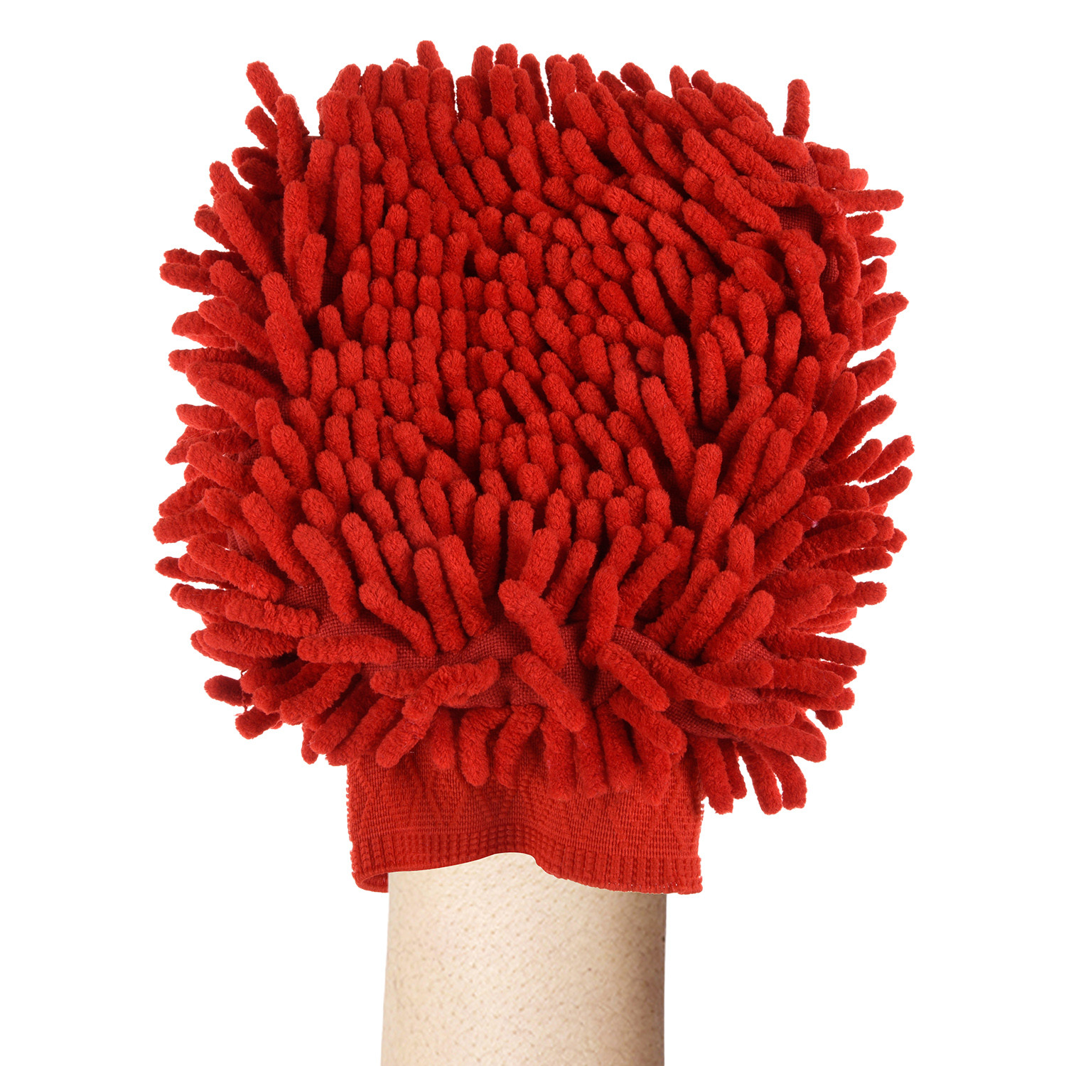 Kuber Industries Gloves  Microfiber Cleaning Gloves  Chenille Mitts for Kitchen  50 GSM Hand Duster for Kitchen  Hand Gloves For Car  Duster for Glass  Red