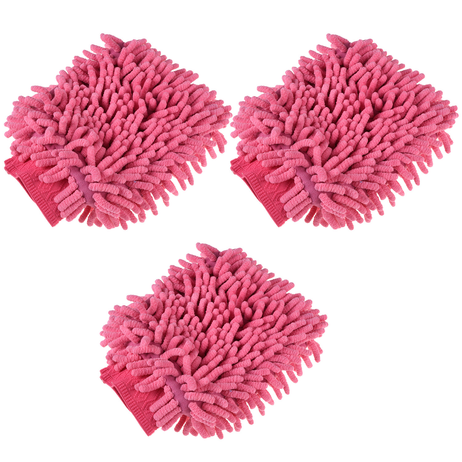 Kuber Industries Gloves | Microfiber Cleaning Gloves | Chenille Mitts for Kitchen | 50 GSM Hand Duster for Kitchen | Hand Gloves For Car | Duster for Glass | Pink