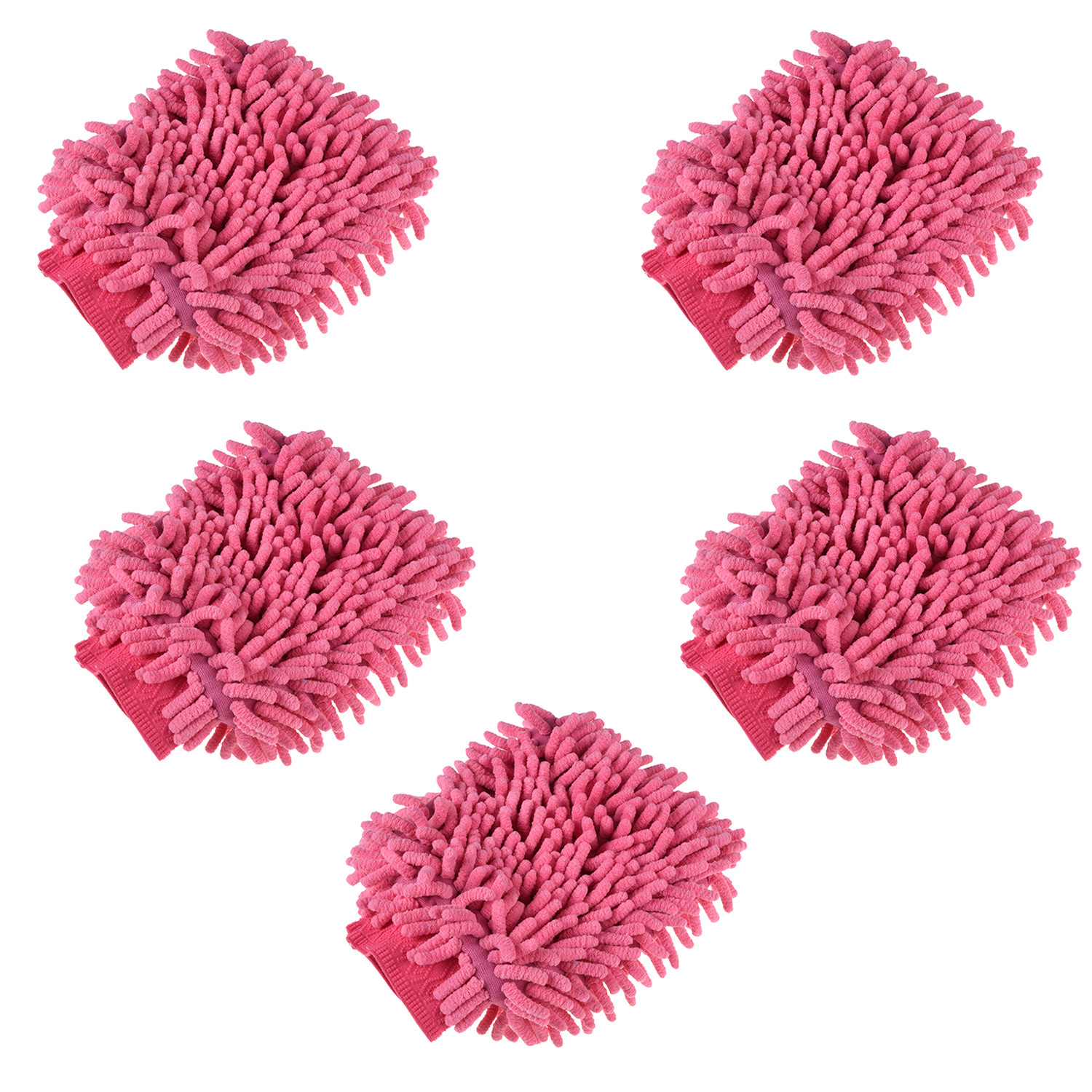 Kuber Industries Gloves | Microfiber Cleaning Gloves | Chenille Mitts for Kitchen | 50 GSM Hand Duster for Kitchen | Hand Gloves For Car | Duster for Glass | Pink