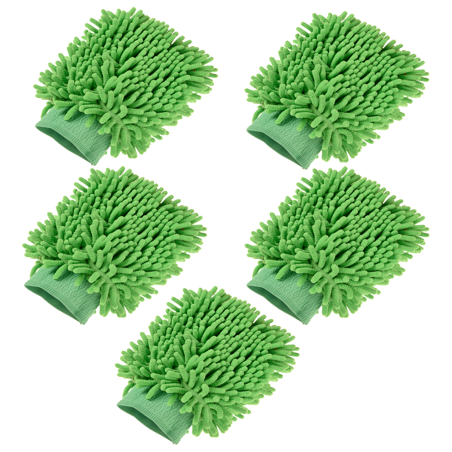 Kuber Industries Gloves | Microfiber Cleaning Gloves | Chenille Mitts for Kitchen | 50 GSM Hand Duster for Kitchen | Hand Gloves For Car | Duster for Glass | Green