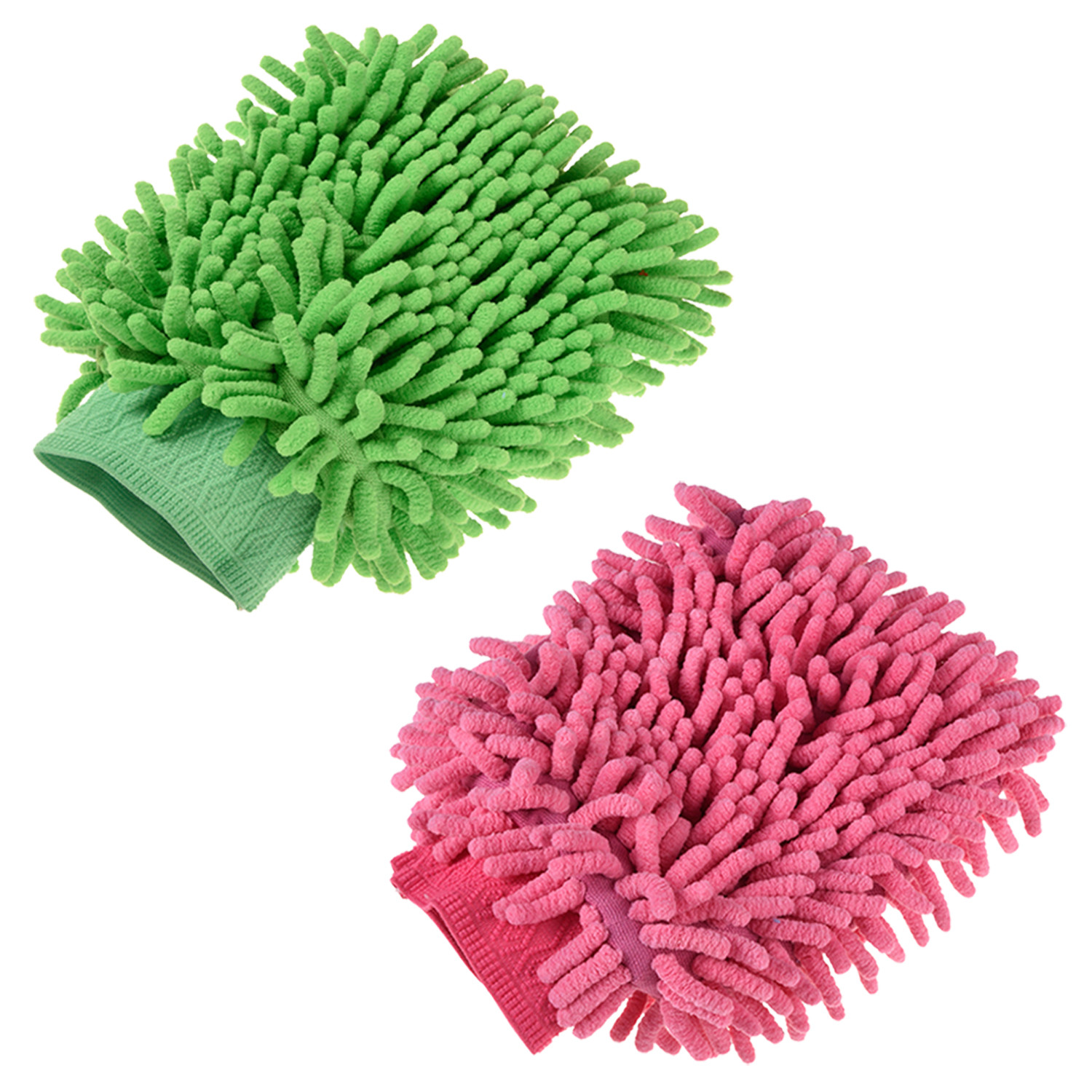 Kuber Industries Gloves | Microfiber Cleaning Gloves | Chenille Mitts for Kitchen | 50 GSM Hand Duster for Kitchen | Hand Gloves For Car | Duster for Glass | Pack of 2 | Multi