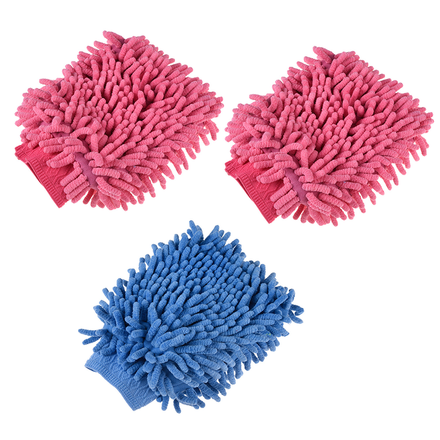 Kuber Industries Gloves | Microfiber Cleaning Gloves | Chenille Mitts for Kitchen | 50 GSM Hand Duster for Kitchen | Hand Gloves For Car | Duster for Glass | Pack of 3 | Multi