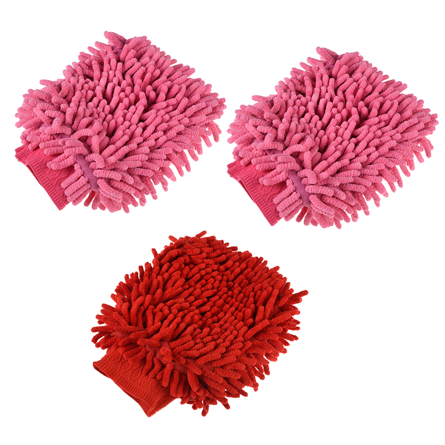 Kuber Industries Gloves | Microfiber Cleaning Gloves | Chenille Mitts for Kitchen | 50 GSM Hand Duster for Kitchen | Hand Gloves For Car | Duster for Glass | Pack of 3 | Multi