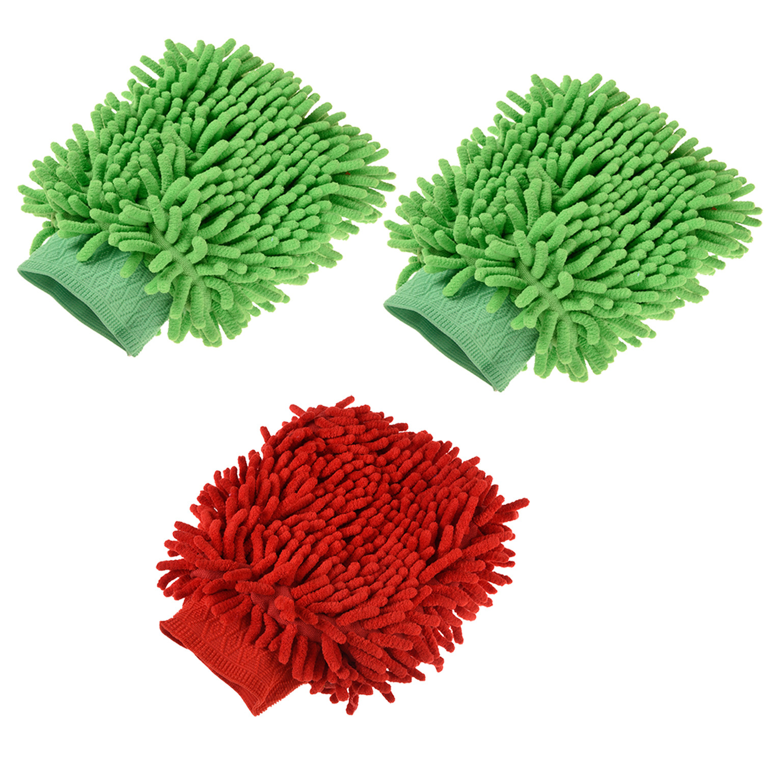 Kuber Industries Gloves | Microfiber Cleaning Gloves | Chenille Mitts for Kitchen | 50 GSM Hand Duster for Kitchen | Hand Gloves For Car | Duster for Glass | Pack of 3 | Multi