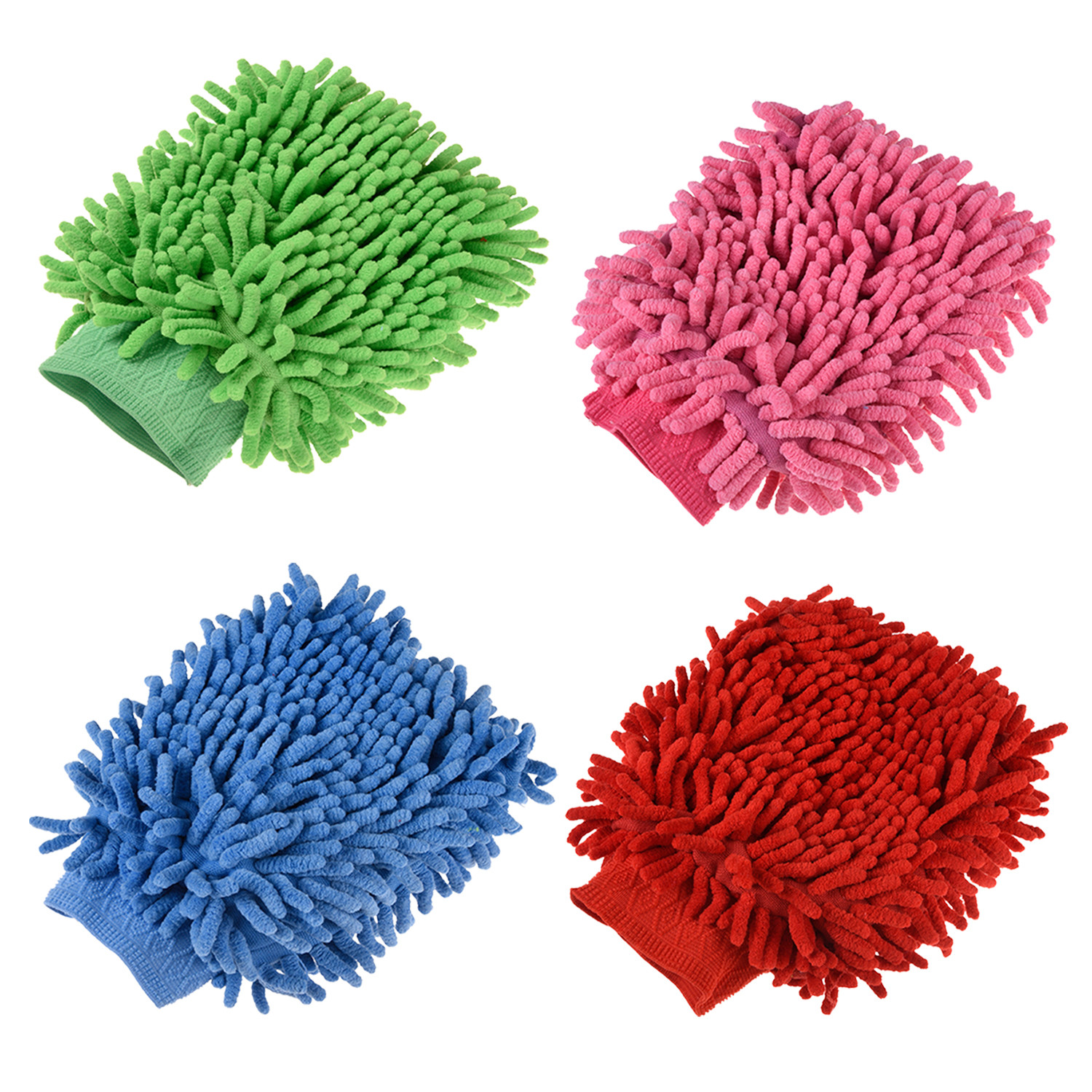 Kuber Industries Gloves | Microfiber Cleaning Gloves | Chenille Mitts for Kitchen | 50 GSM Hand Duster for Kitchen | Hand Gloves For Car | Duster for Glass | Pack of 4 | Multi