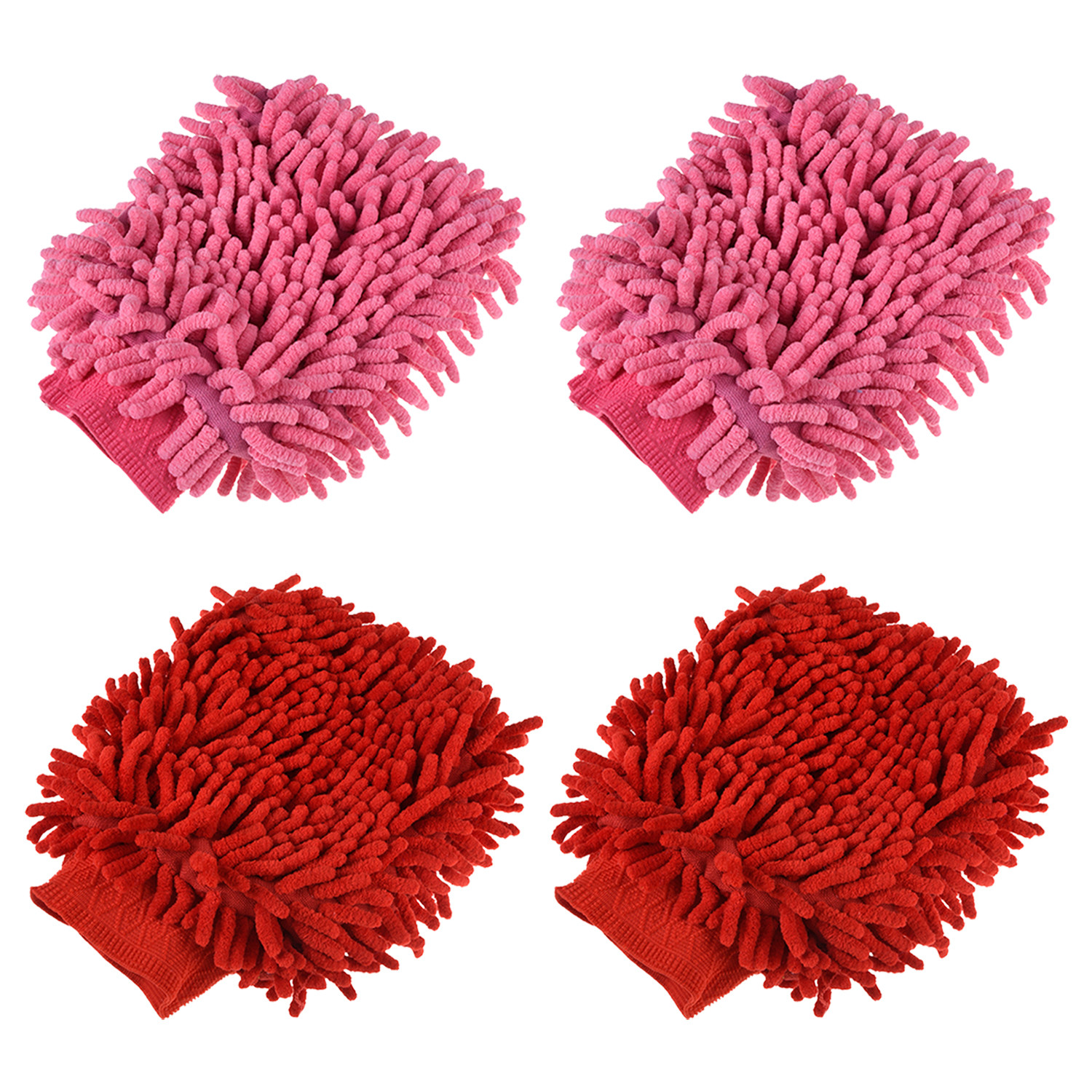 Kuber Industries Gloves | Microfiber Cleaning Gloves | Chenille Mitts for Kitchen | 50 GSM Hand Duster for Kitchen | Hand Gloves For Car | Duster for Glass | Pack of 4 | Multi