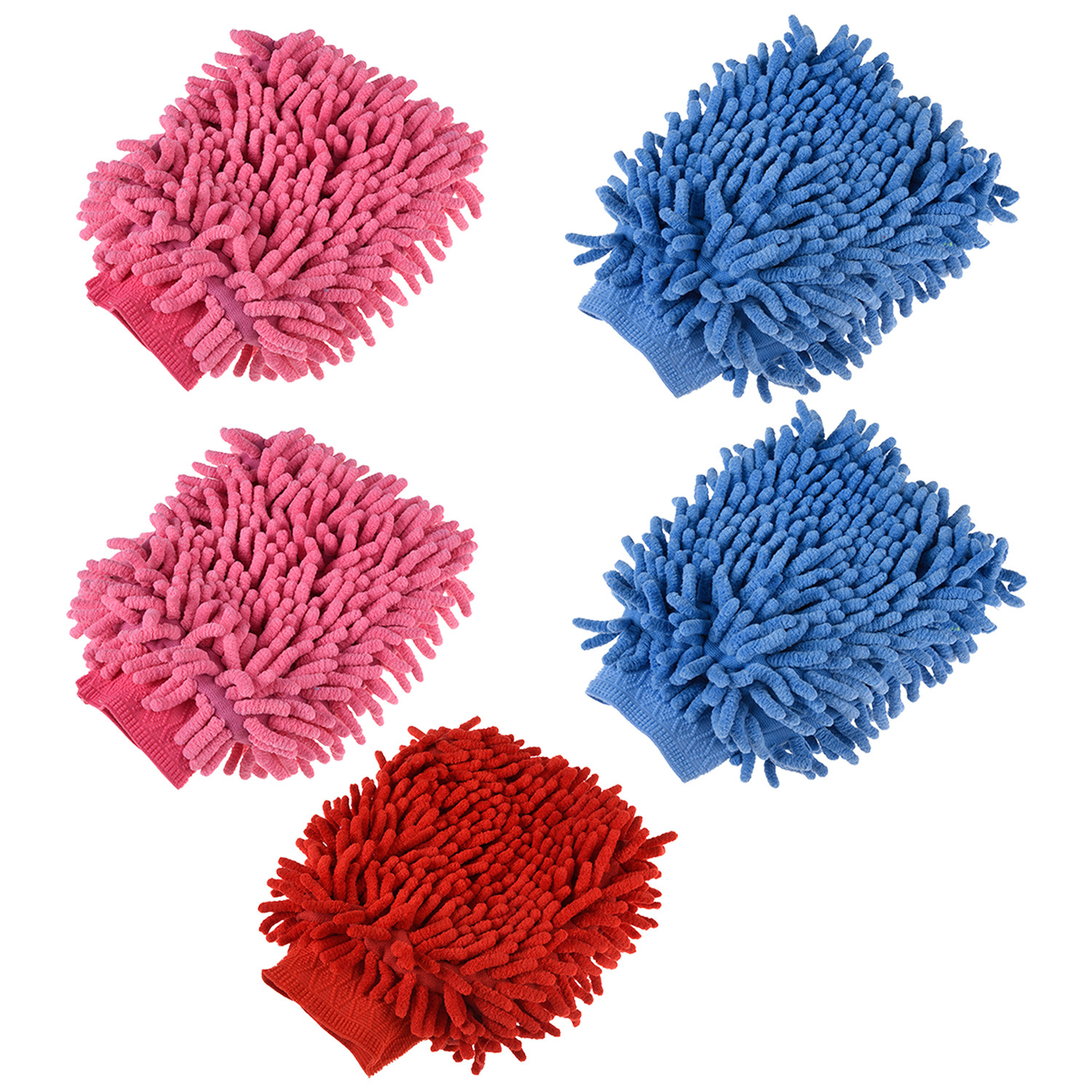 Kuber Industries Gloves | Microfiber Cleaning Gloves | Chenille Mitts for Kitchen | 50 GSM Hand Duster for Kitchen | Hand Gloves For Car | Duster for Glass | Pack of 5 | Multi