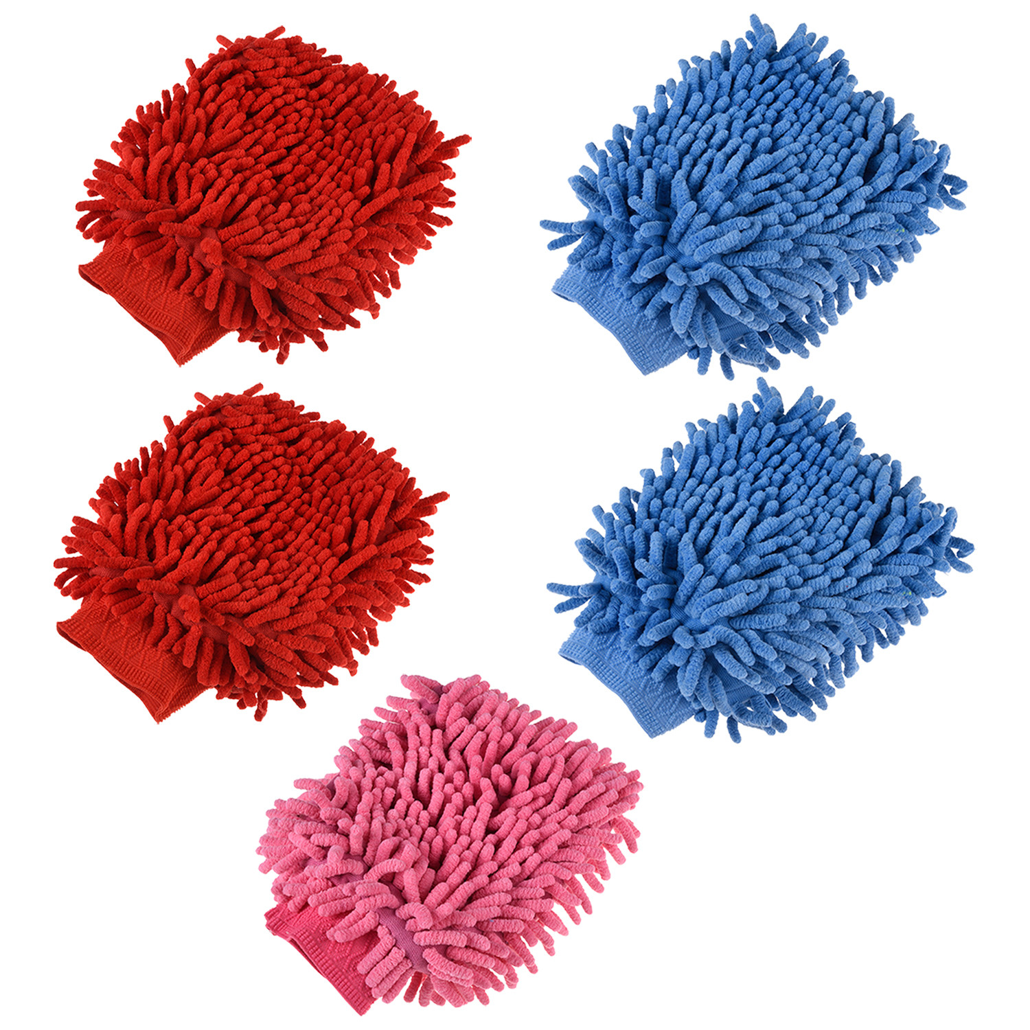 Kuber Industries Gloves | Microfiber Cleaning Gloves | Chenille Mitts for Kitchen | 50 GSM Hand Duster for Kitchen | Hand Gloves For Car | Duster for Glass | Pack of 5 | Multi
