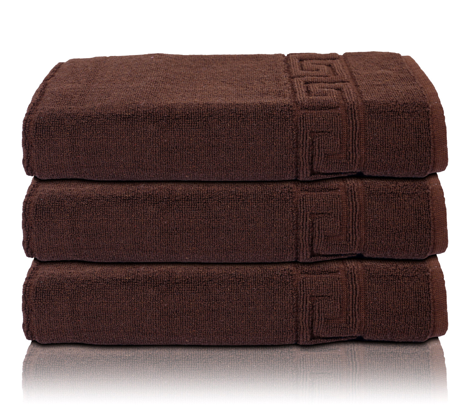 Kuber Industries Greek Design Super Absorbent Cotton 400 GSM Hand Towel|Face Towel|Bath Nets for Men,Women,Kids,30x20 Inches,(Brown)