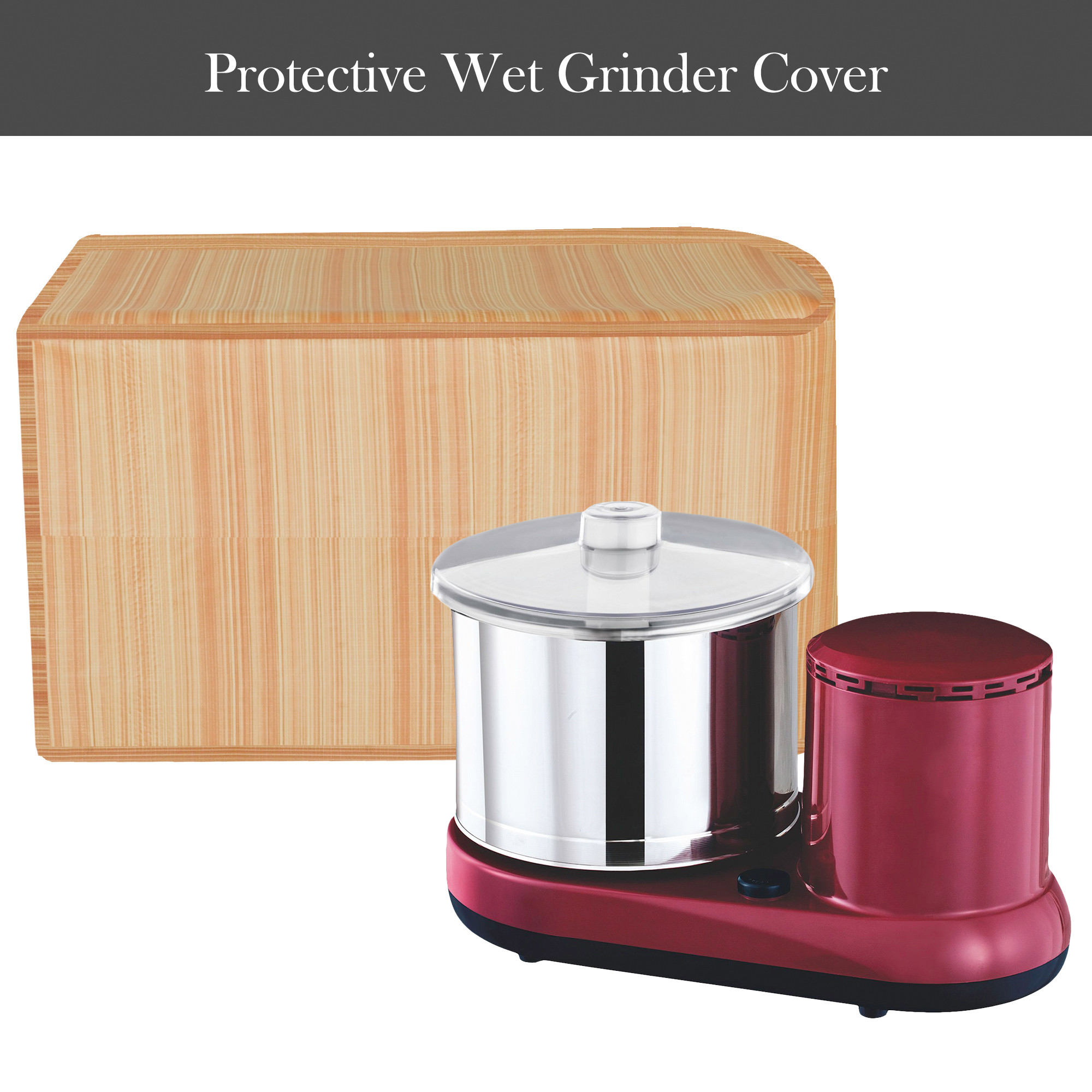 Kuber Industries Grinder Cover  Mixer Grinder Cover  Open Bottom Grinder Cover  Foldable Grinder Cover for Table Top  Waterproof Kitchen Grinder Cover  Lining Design  Golden