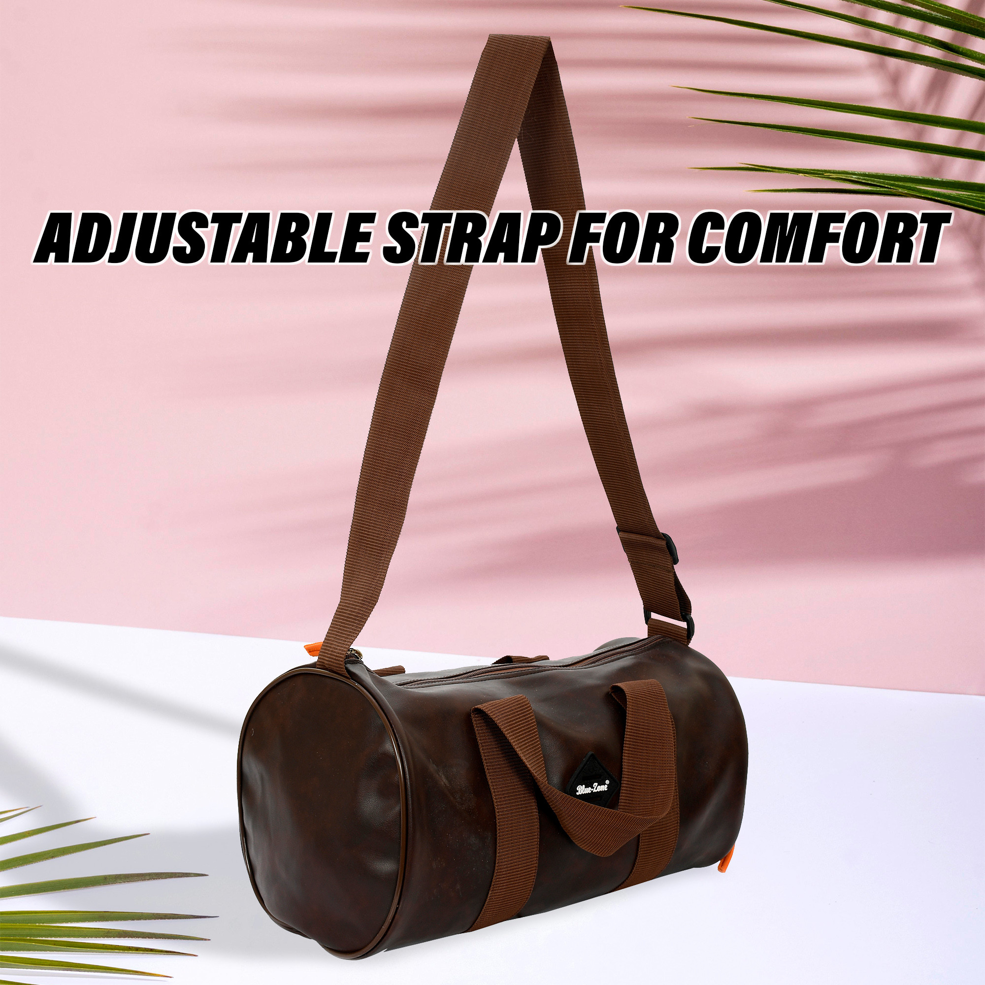 Kuber Industries Gym Bag  Leather Gym Bag for Man  Sports Gym Bag  Fitness Bag  Gym Bag with Adjustable Strap  Shoe Compartment Gym Bags  Brown