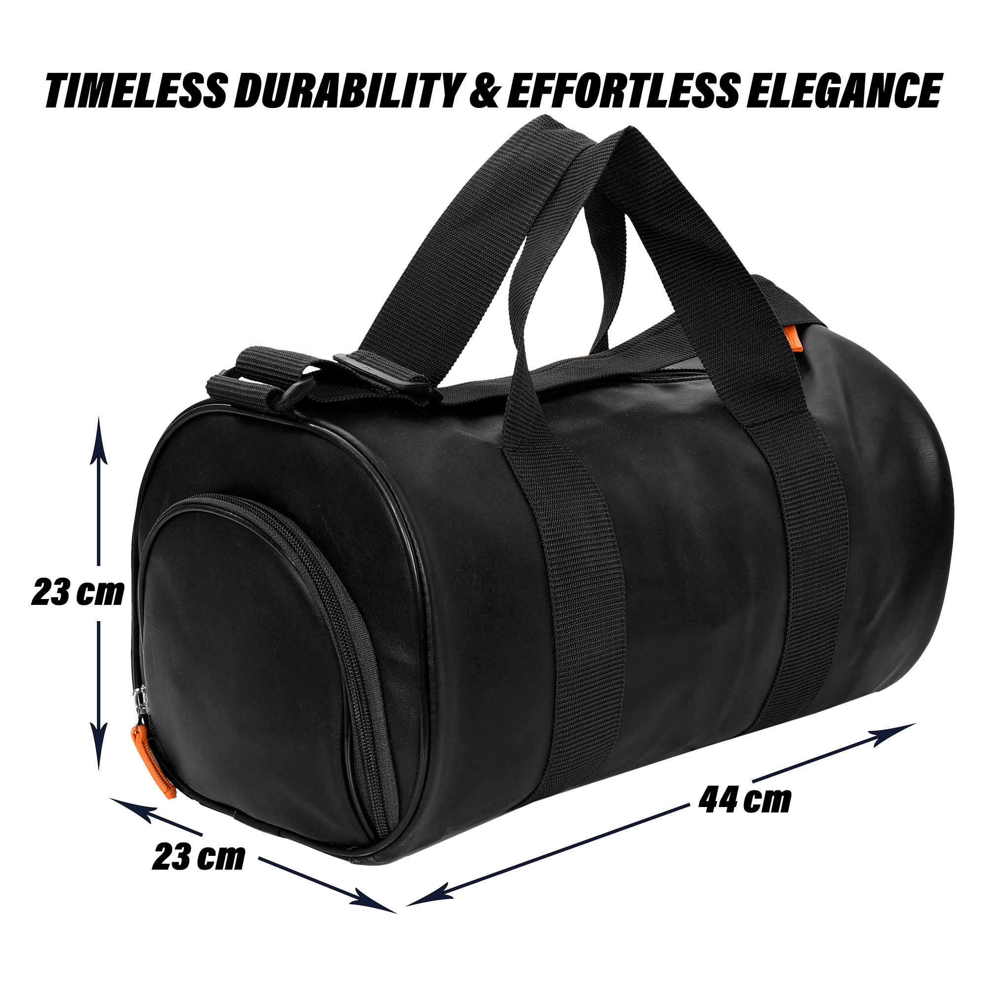 Kuber Industries Gym Bag | Leather Gym Bag for Man | Sports Gym Bag | Fitness Bag | Gym Bag with Adjustable Strap | Shoe Compartment Gym Bags | Black