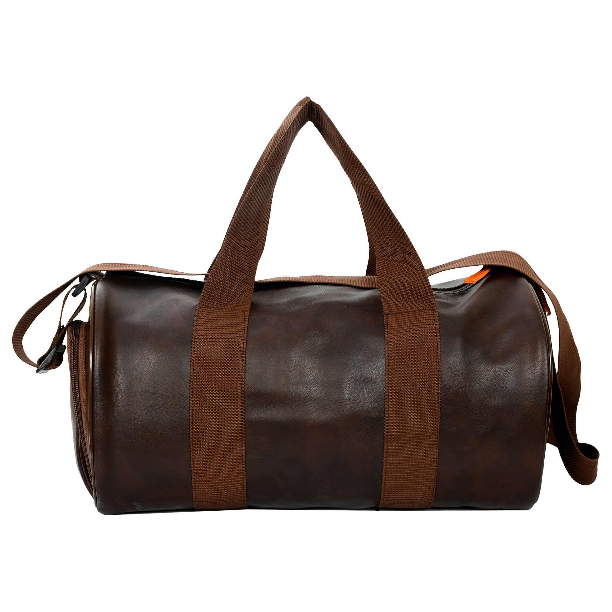 Kuber Industries Gym Bag | Leather Gym Bag for Man | Sports Gym Bag | Fitness Bag | Gym Bag with Adjustable Strap | Shoe Compartment Gym Bags | Brown